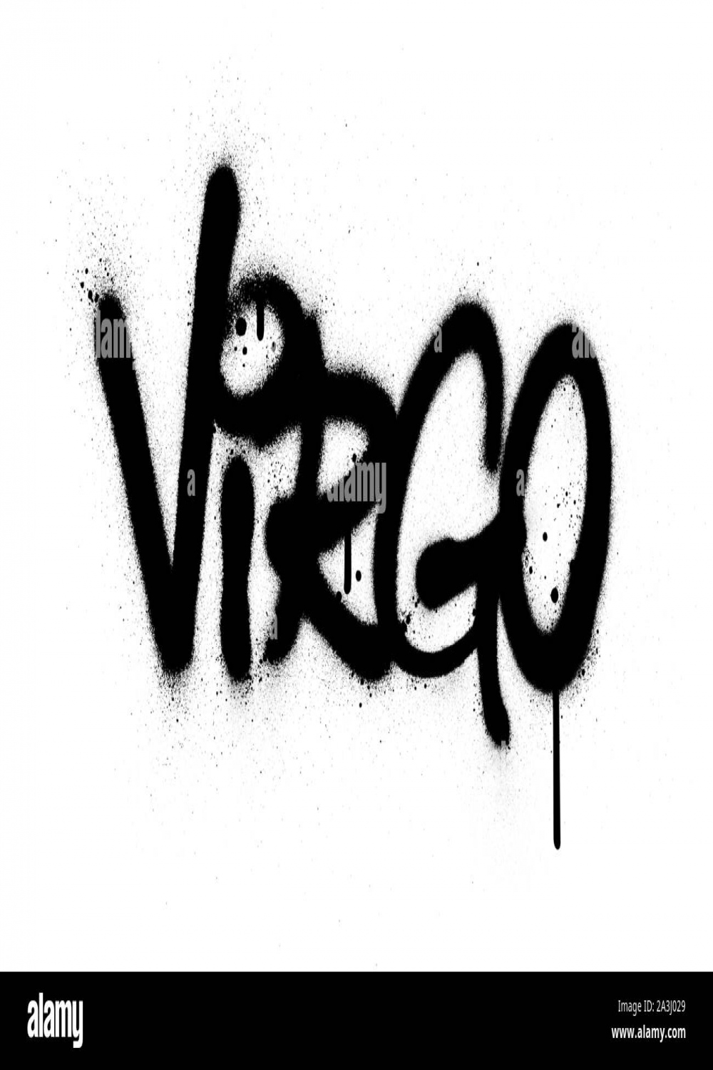 graffiti virgo word sprayed in black over white Stock Vector Image