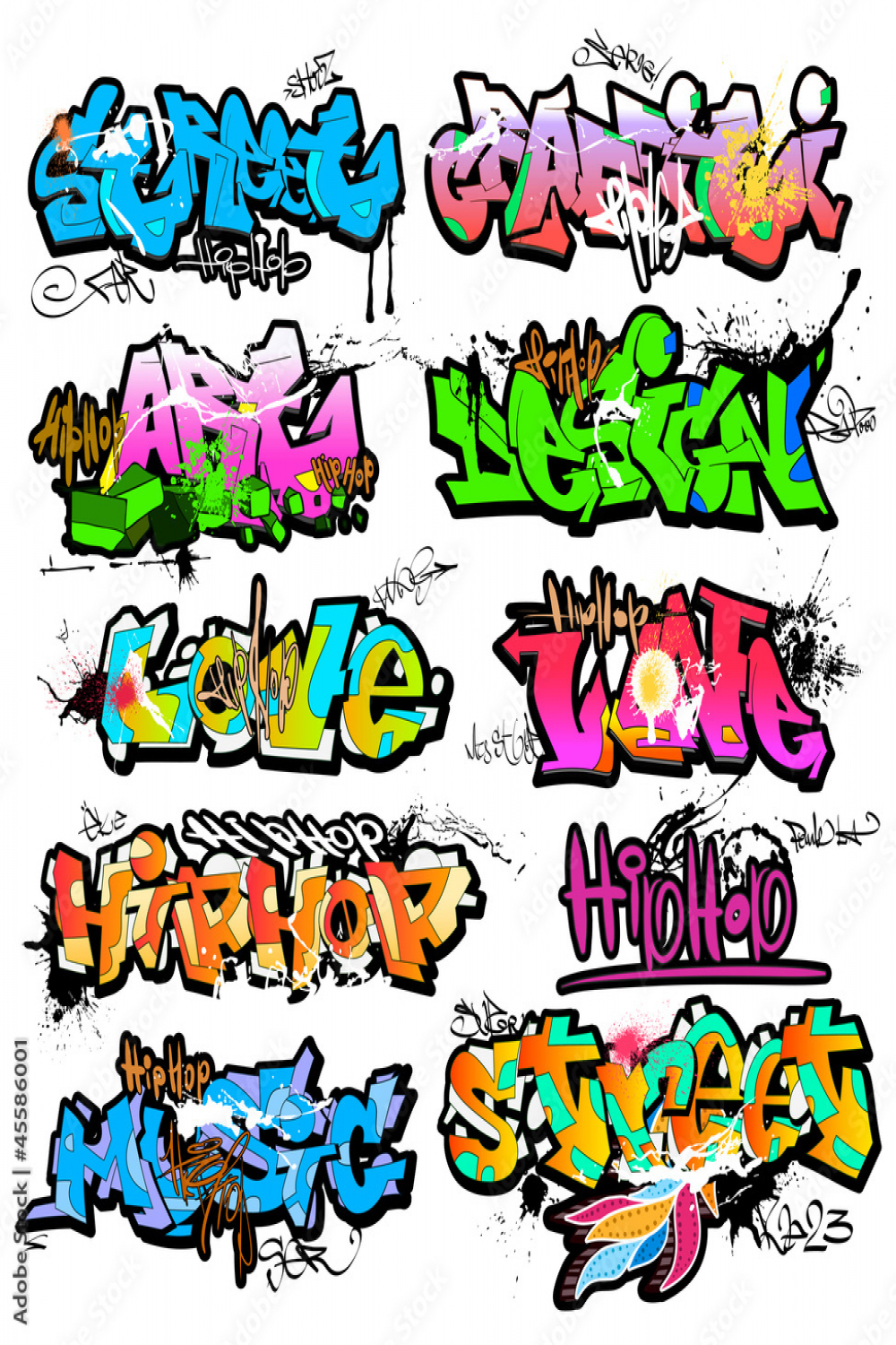 Graffiti wall vector urban art Stock-Vektorgrafik  Adobe Stock