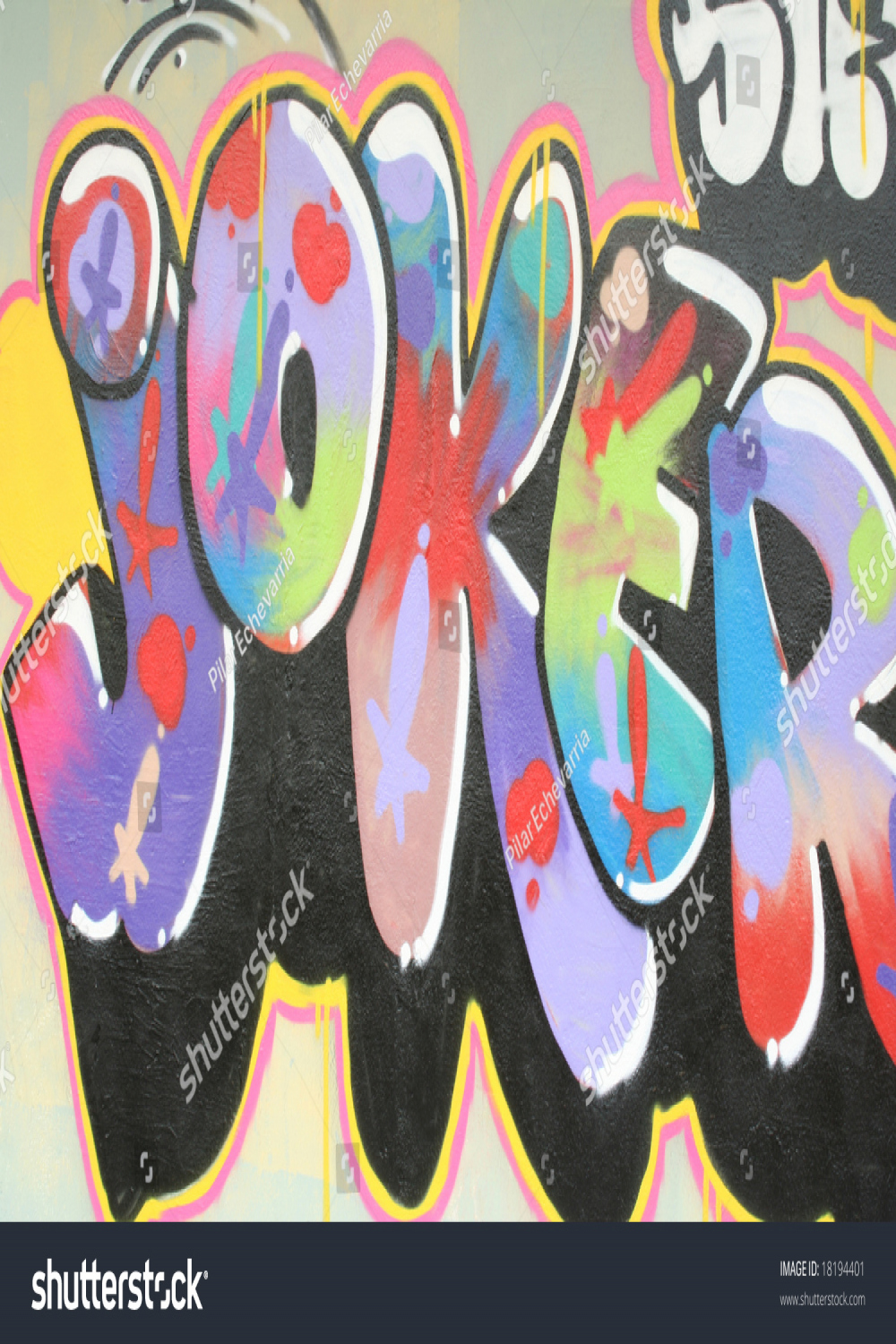 Graffiti Word Joker Happy Colors: Stockillustration