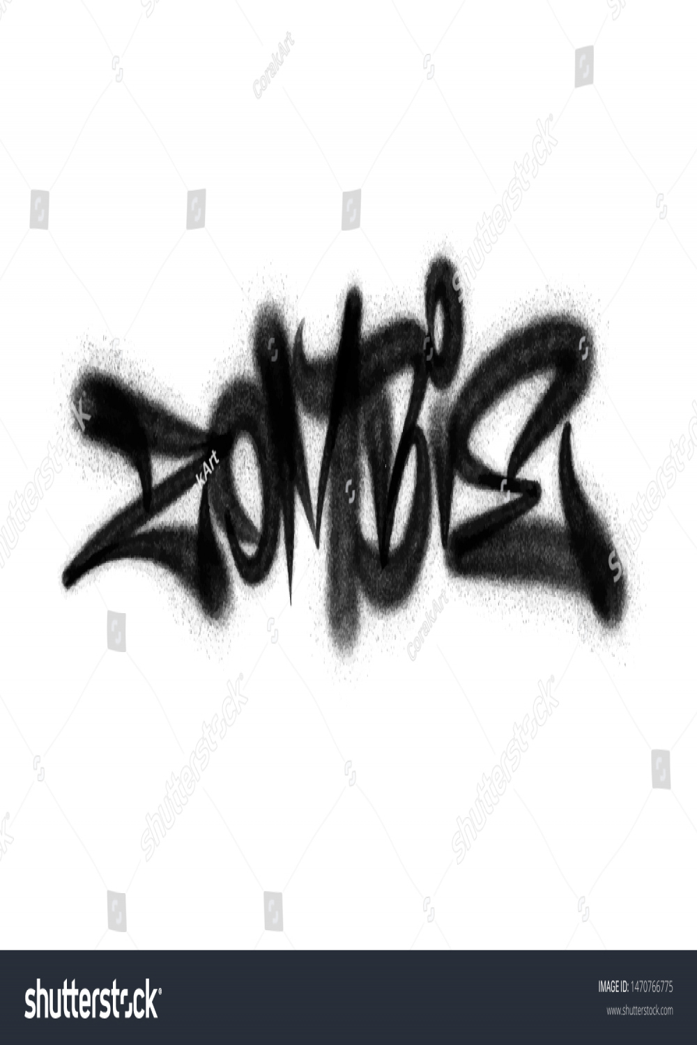 Graffiti Zombie Tag Sprayed Leak Black Stock Vector (Royalty Free