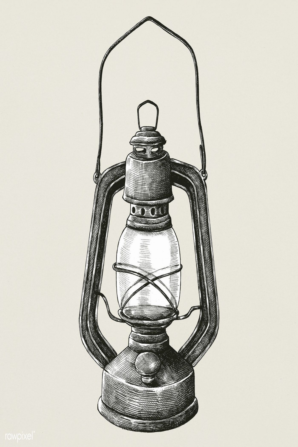 Hand drawn retro portable lantern  premium image by rawpixel