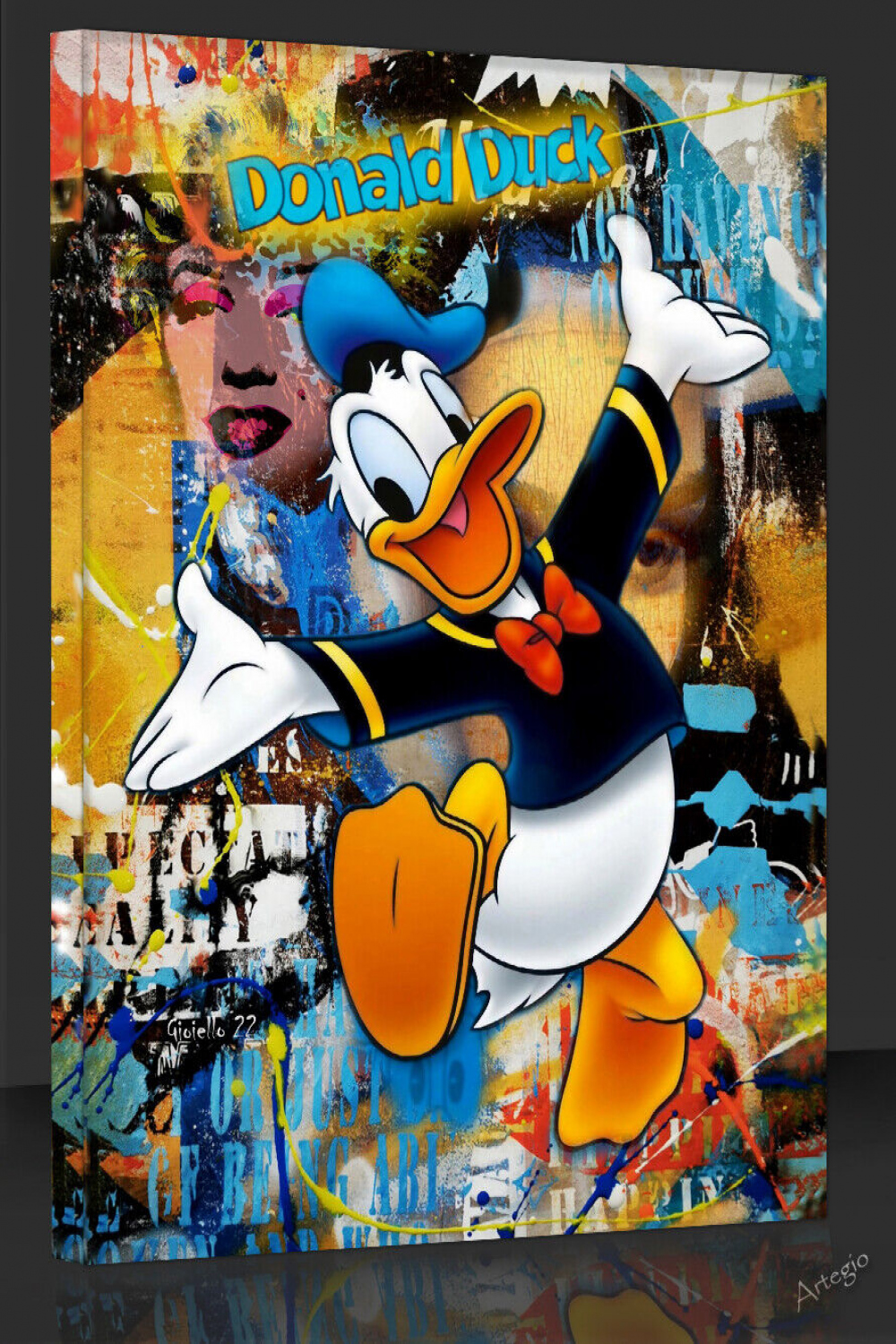 Happy Donald Duck Abstrakt Kunst Graffiti Bild x Aktuel art Modern GR