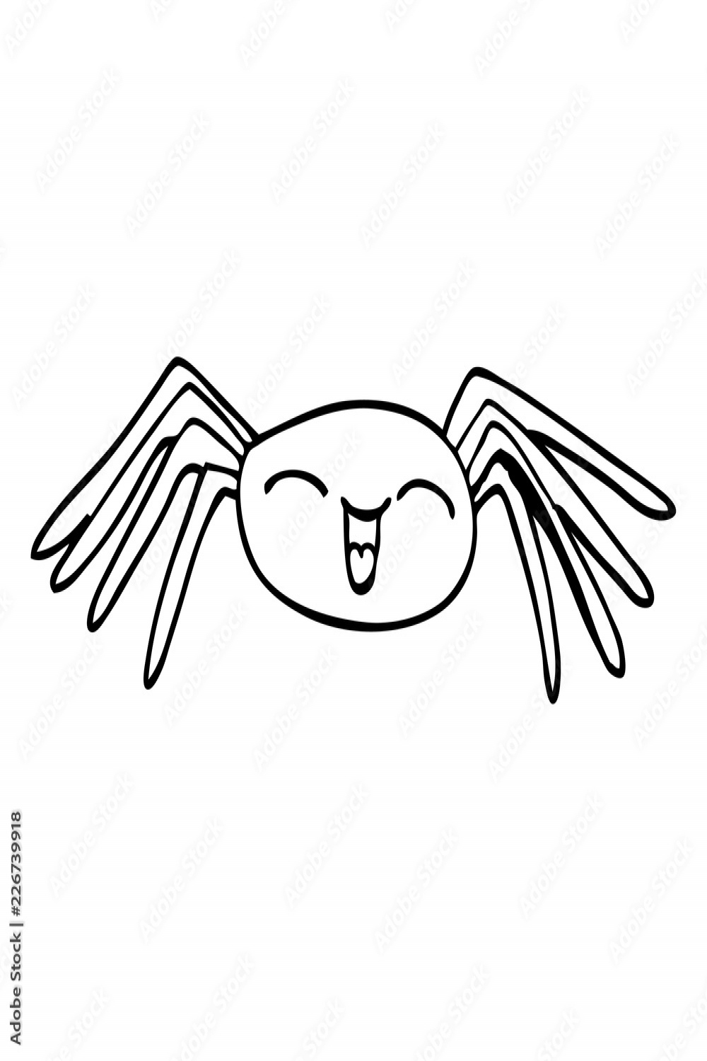 happy line drawing cartoon spider Stock-Vektorgrafik  Adobe Stock