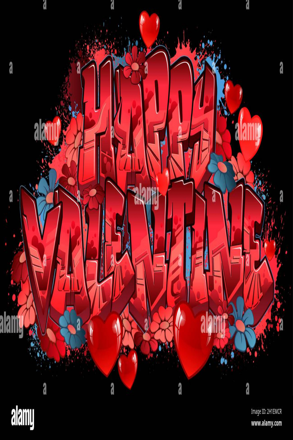 Happy Valentine Cool legible graffiti art Stock Vector Image & Art