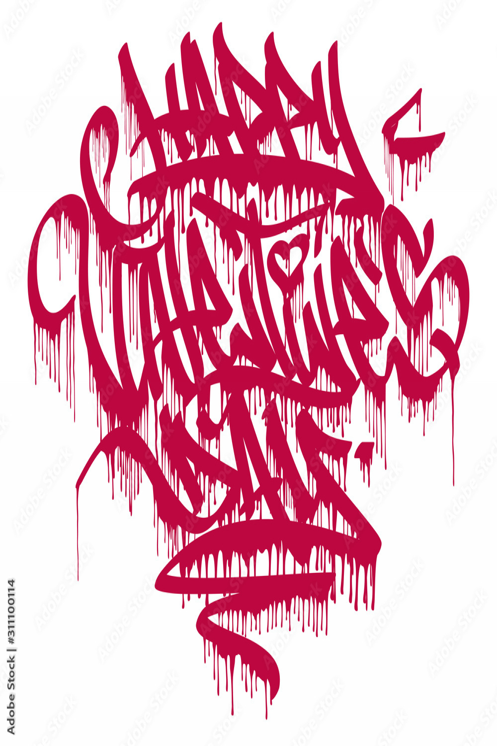 Happy Valentine´s Day Graffiti dripping marker lettering Stock