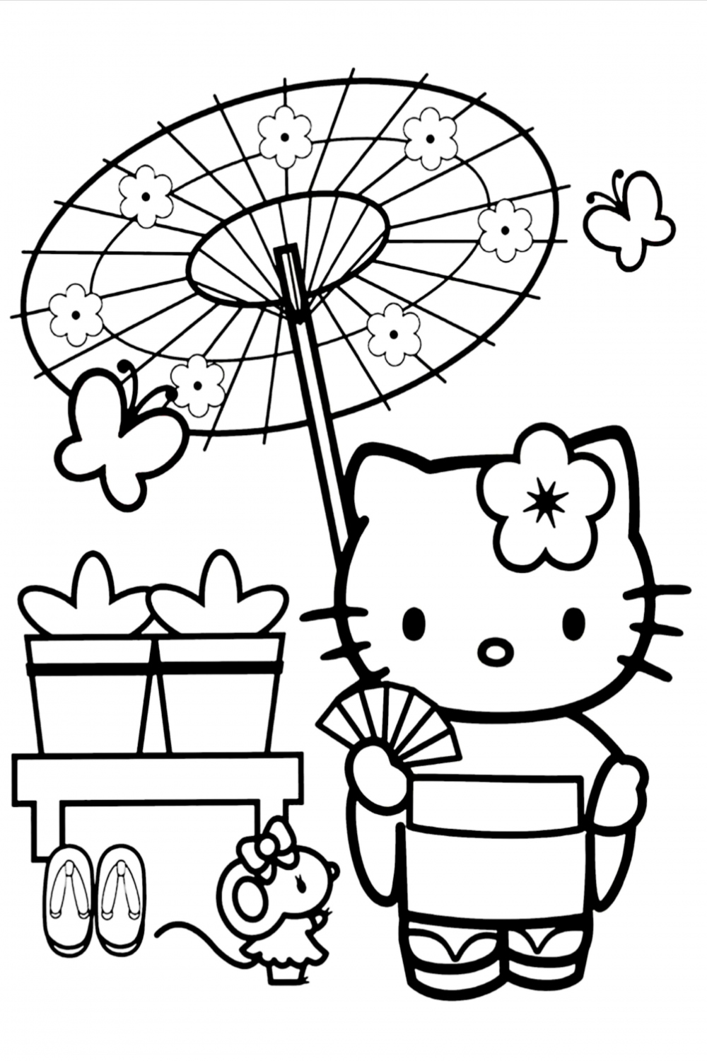 + Hello Kitty Coloring Pages For Kids  Hello kitty colouring