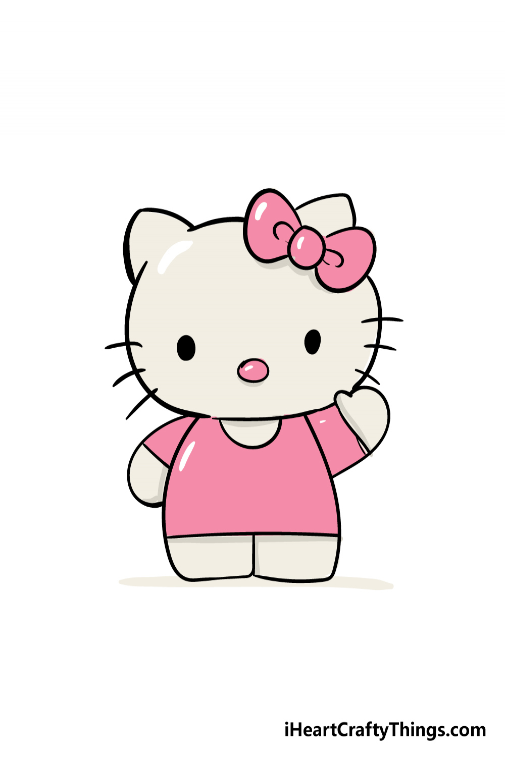 Hello Kitty Drawing - How To Draw Hello Kitty Step By Step