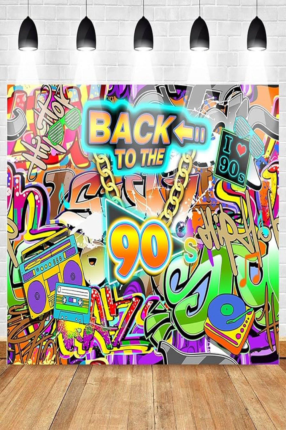 Hip Hop Graffiti Style Background Retro th Birthday Theme Party  Decoration Background for Photography Studio A xft/.x