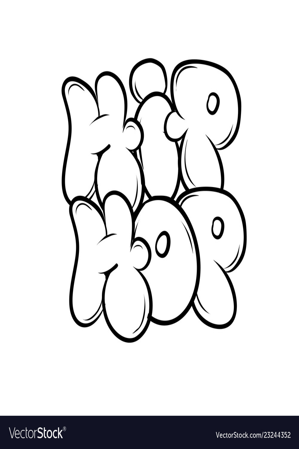 Hip hop music party in graffiti style Royalty Free Vector