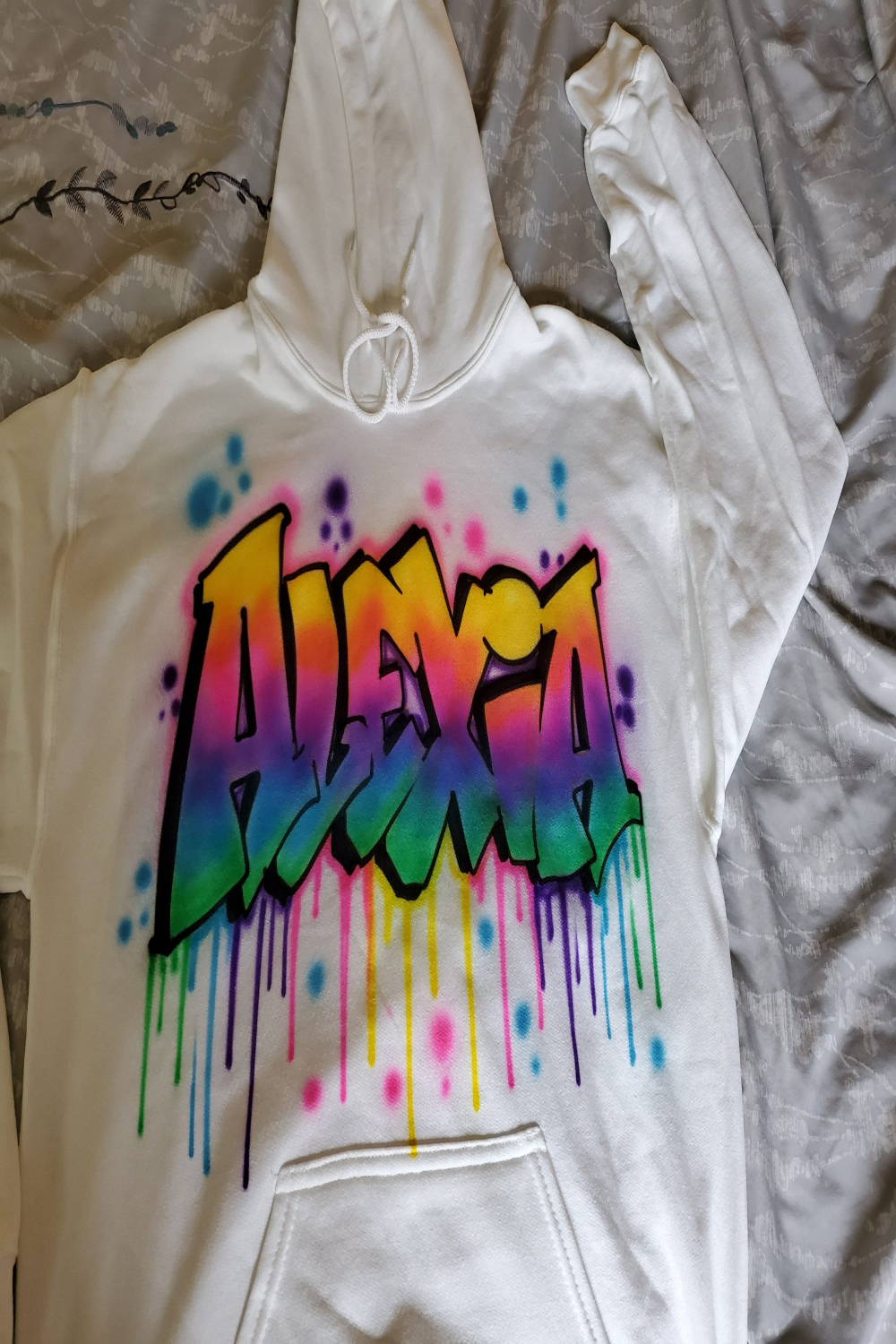 Hoodie, Regenbogen Sweatshirt, Graffiti Hoodie, Spray Farbe Hoodie, Mädchen  Regenbogen Sweatshirt, er Jahre Stil Kleidung, Fledermaus Mitzvah Gunst,