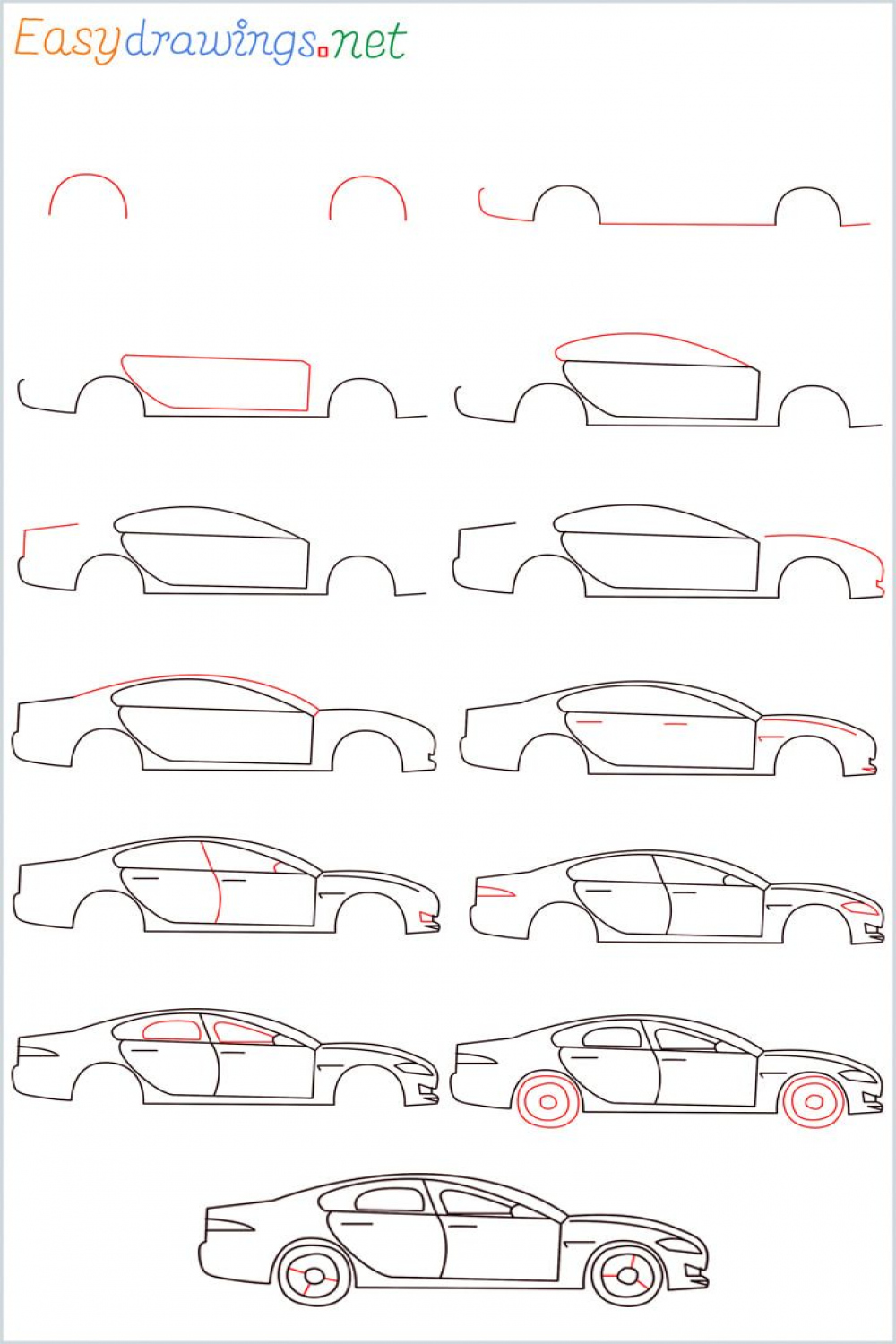 How To Draw A Car Step by Step - [ Easy Phase] + [Video]  Easy