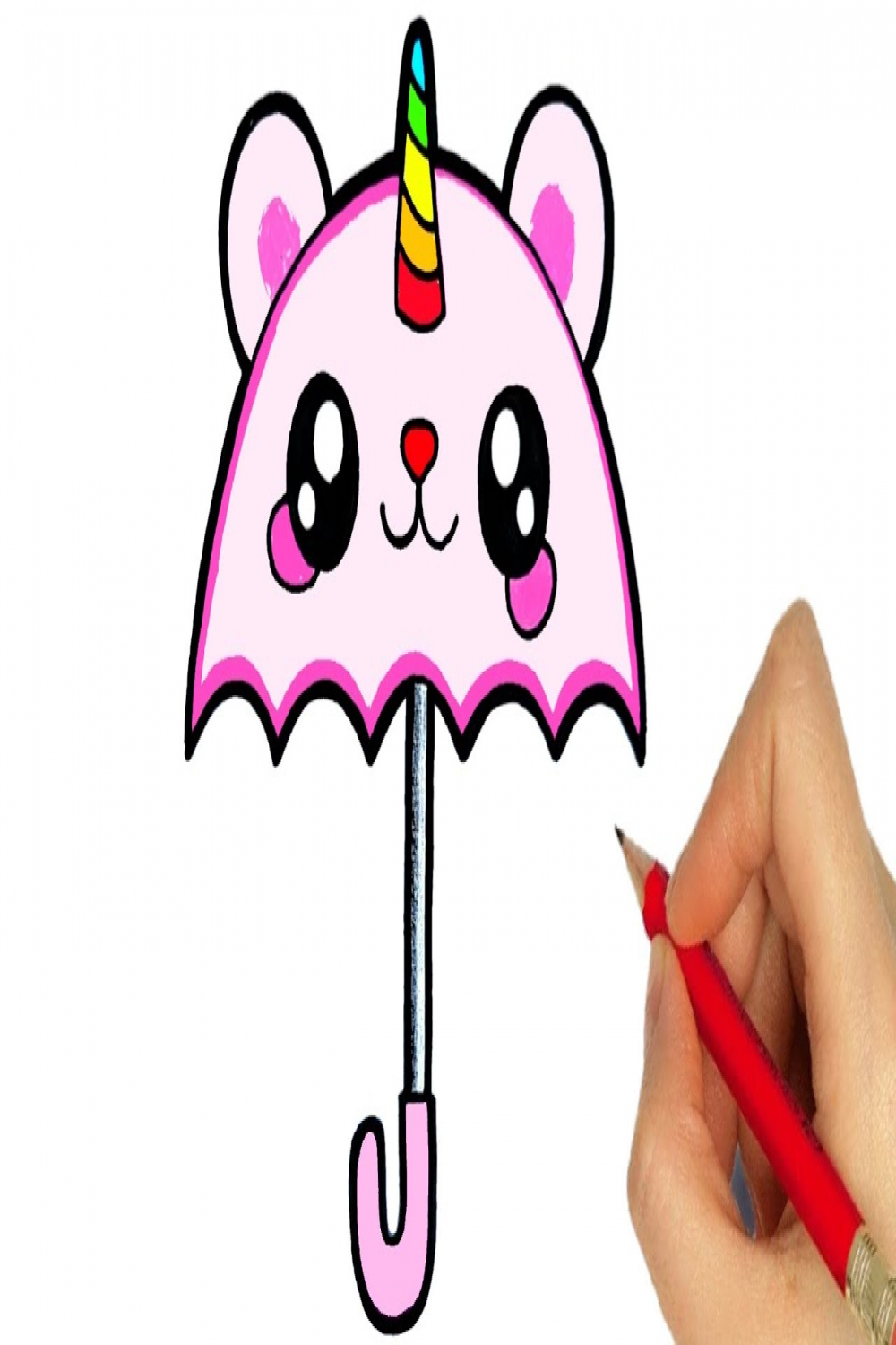 HOW TO DRAW A CUTE UMBRELLA KAWAII EASY STEP BY STEP  DIBUJOS KAWAII   DESENHOS KAWAII