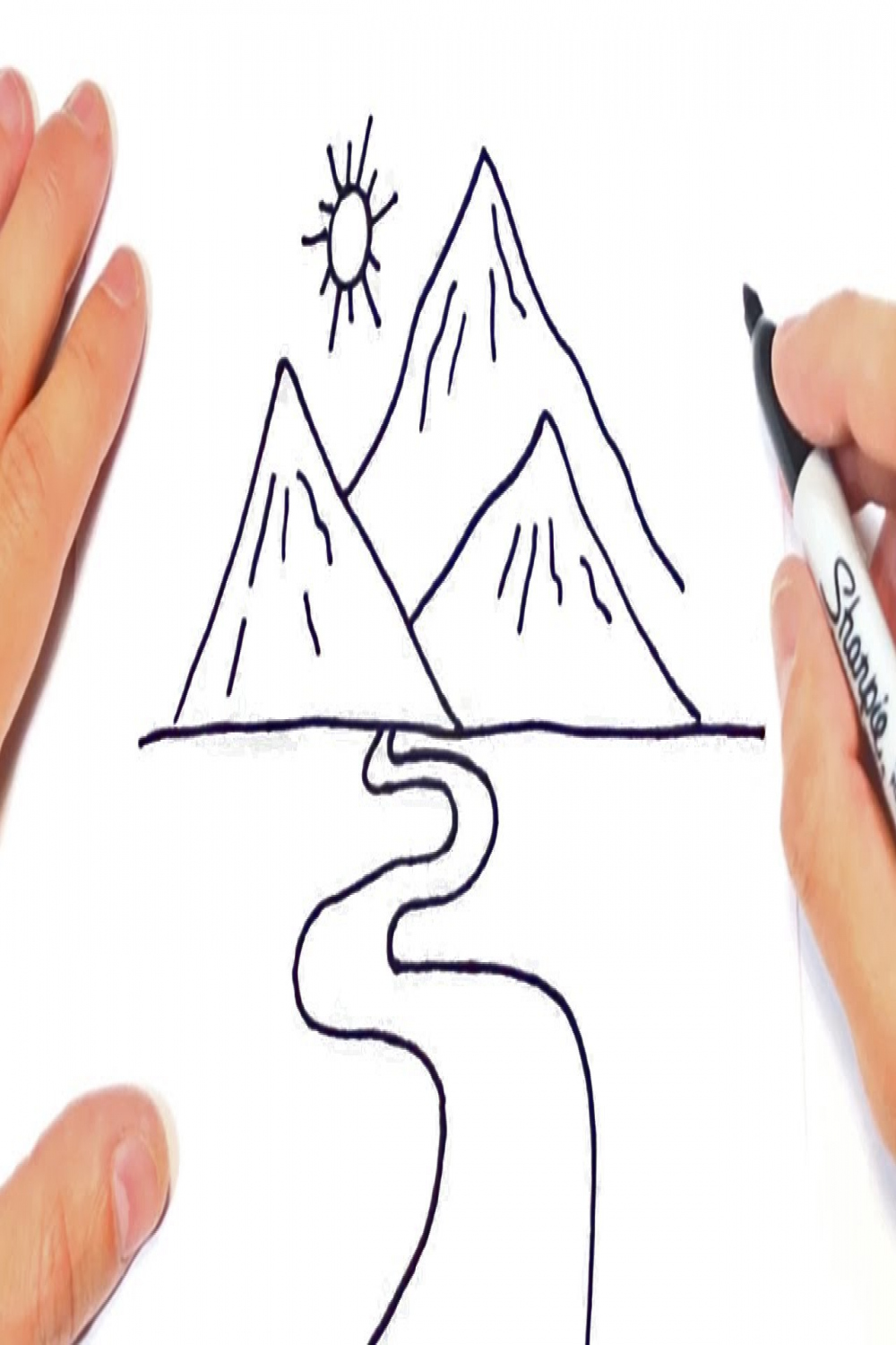 How to draw a Mountain Step by Step  Landscape Drawings