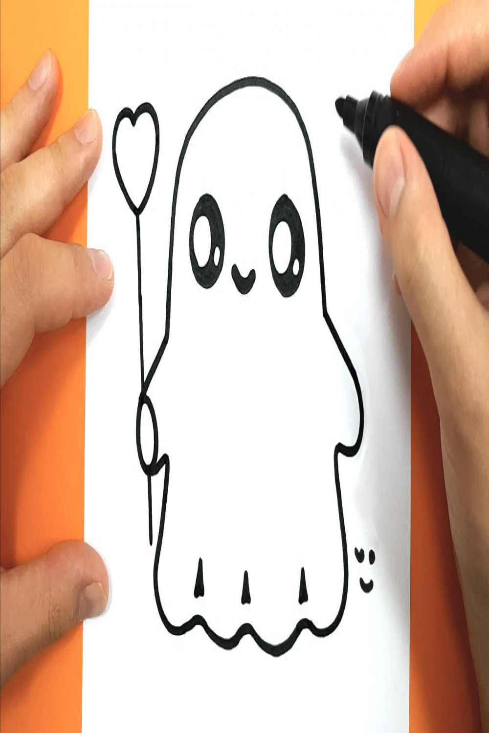 How to Draw and color a cute ghost - Easy Drawing Tutorial - HALLOWEEN