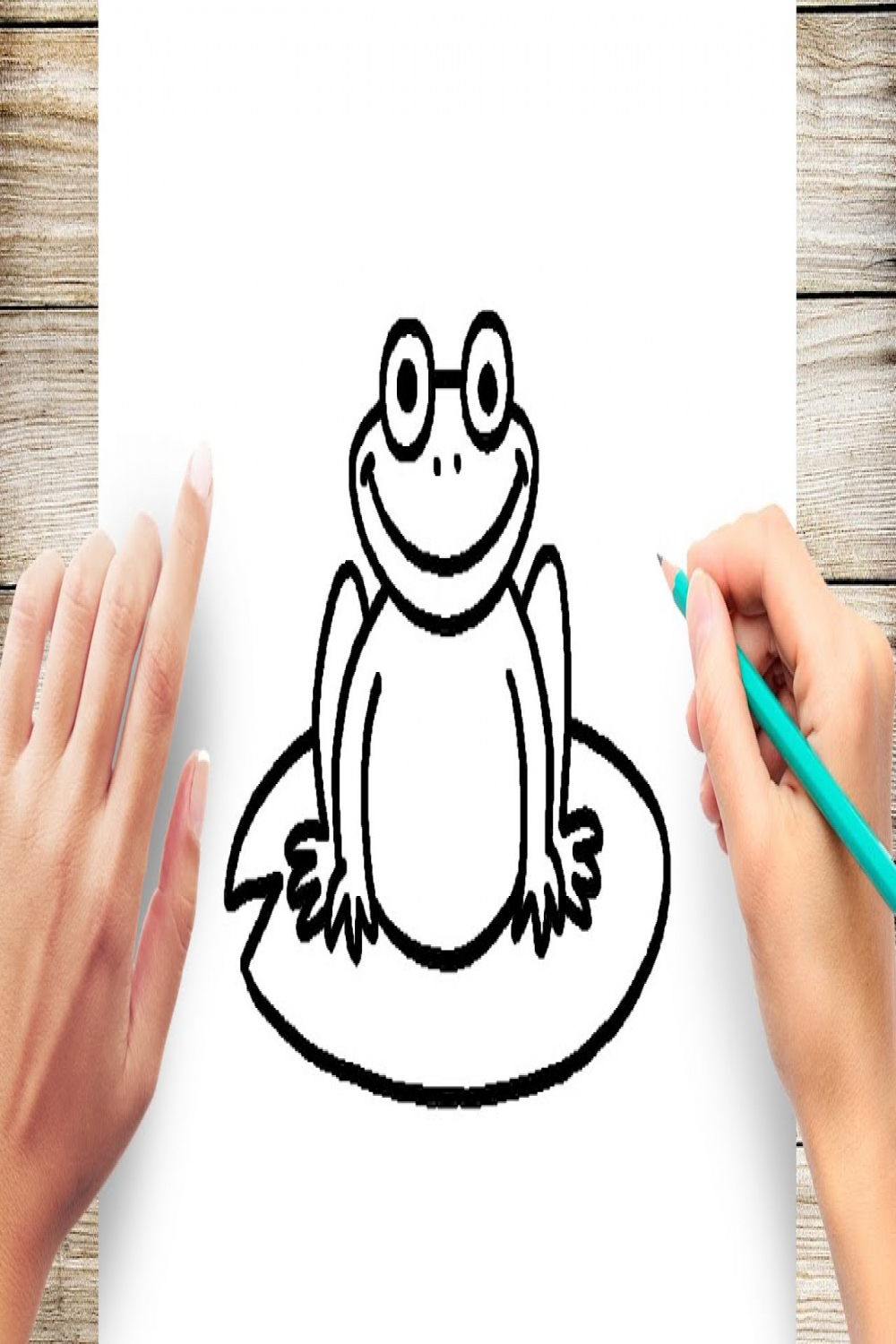 How to Draw Frog on a Lily Pad