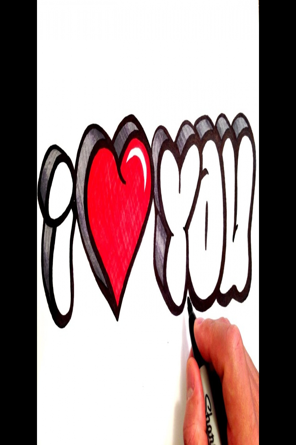 How to Draw I Love You in D Bubble Letters - YouTube  Cómo