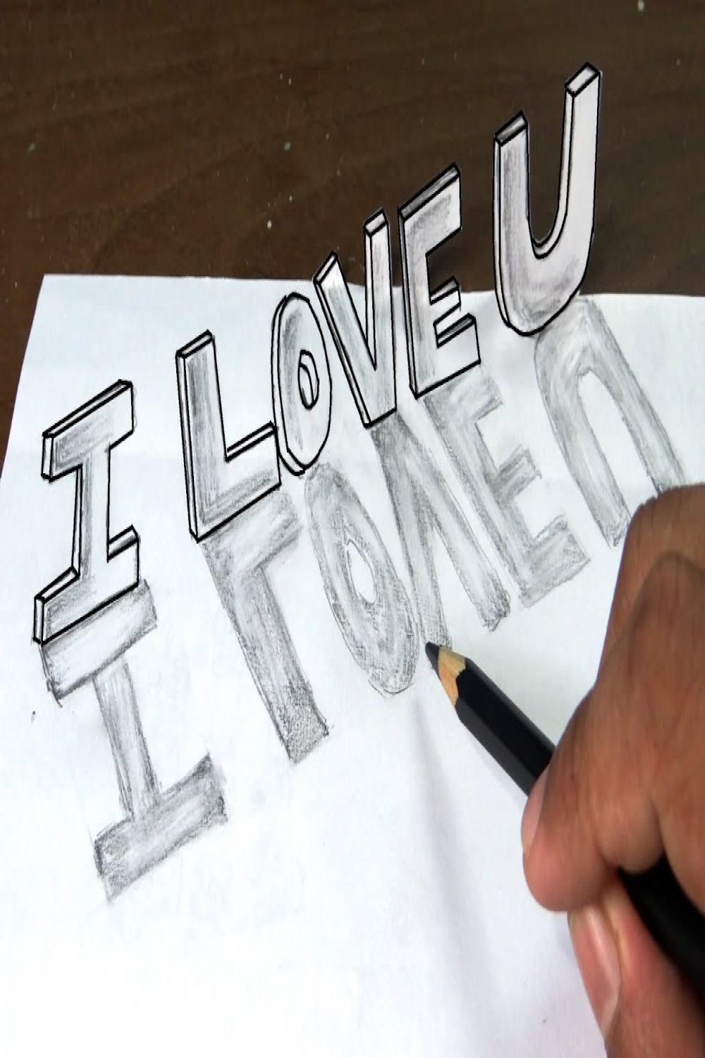 How to draw I love you in D graffiti letters with narration.