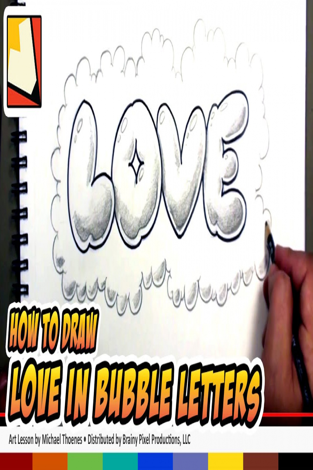 How to Draw Love in Bubble Letters Graffiti Tutorial - Art for Kids  BP