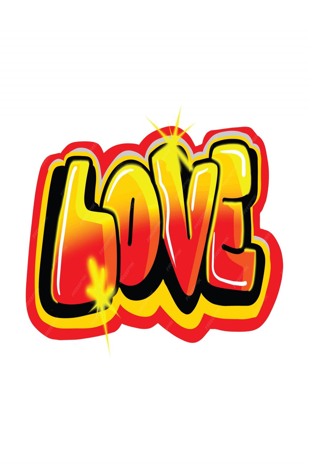 Ilustración de graffiti de amor de letras  Vector Premium