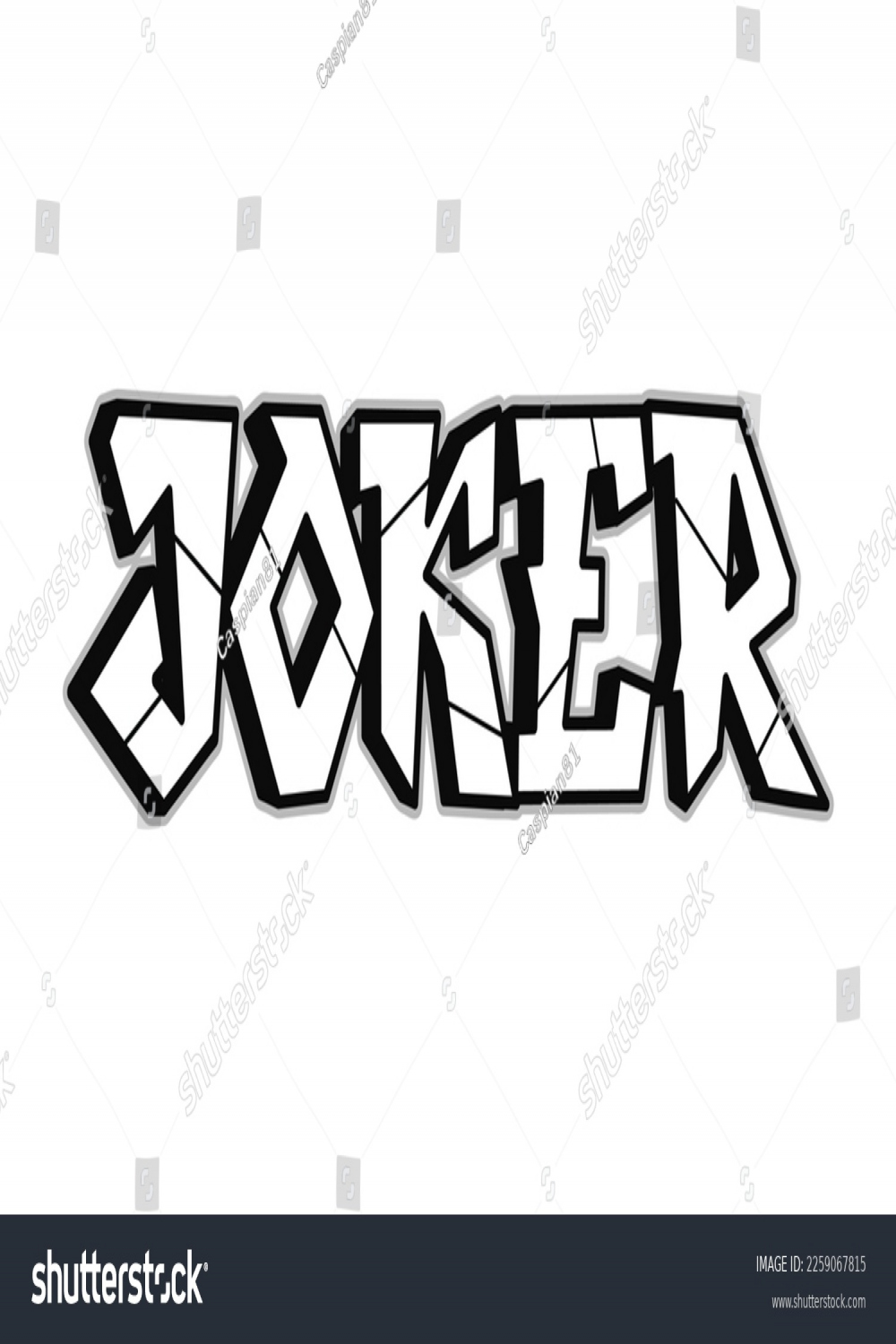 Joker Word Trippy Psychedelic Graffiti Style Stock Vector (Royalty