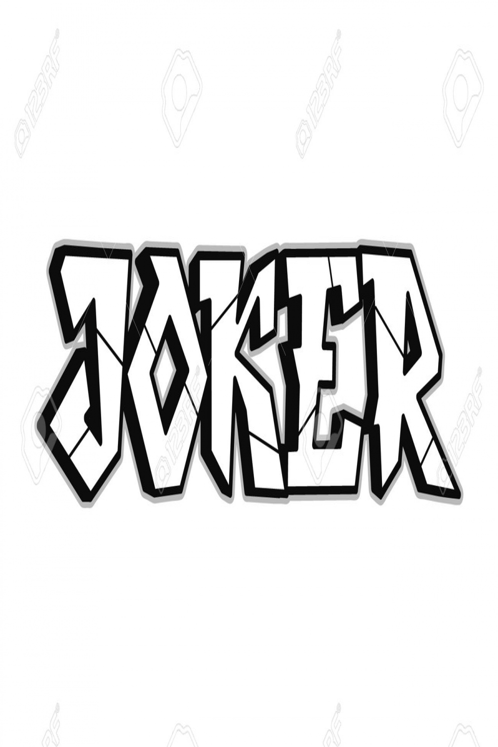 Joker-Wort Trippy Psychedelische Graffiti-Stil Letters