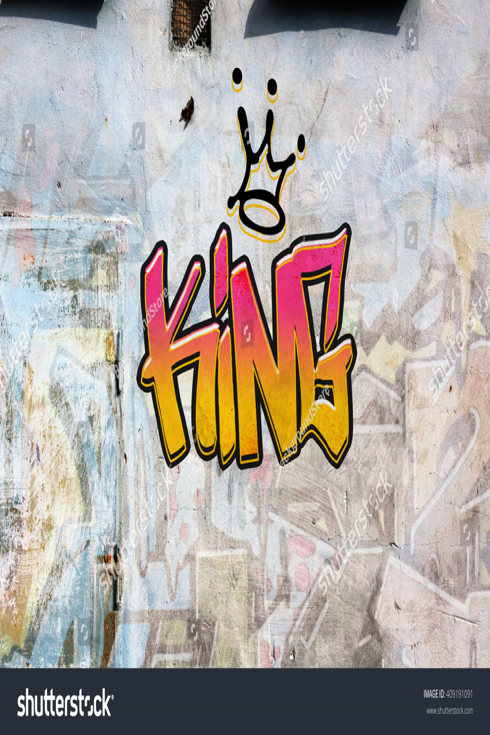 King Graffiti On Wall Stock Illustration   Shutterstock