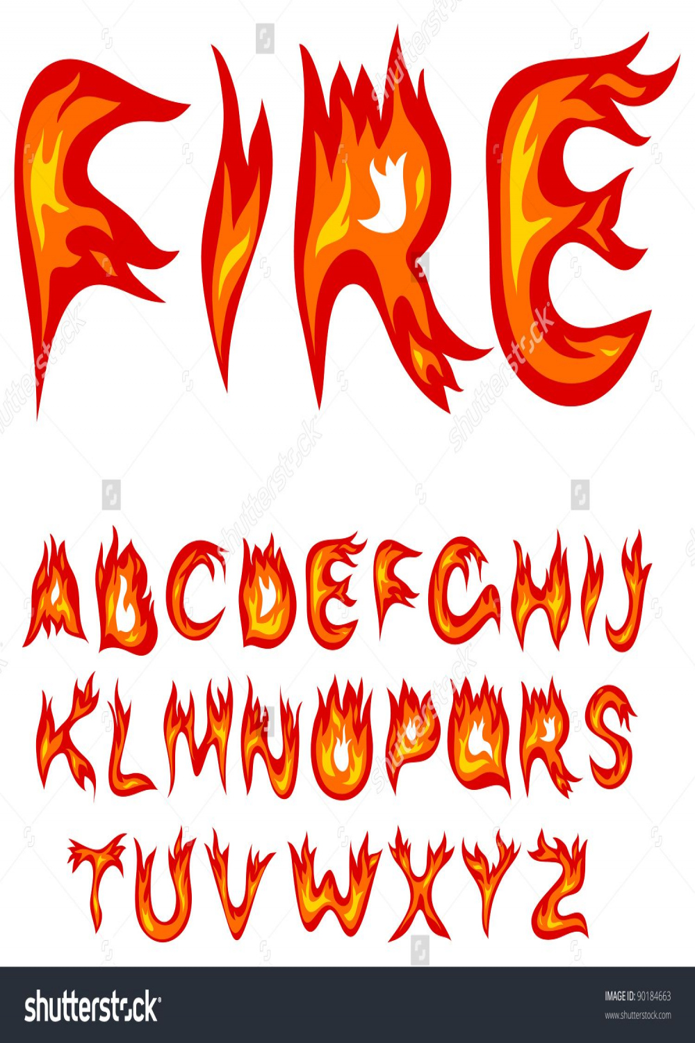 letters as flames vector - Google Search  Lettering alphabet