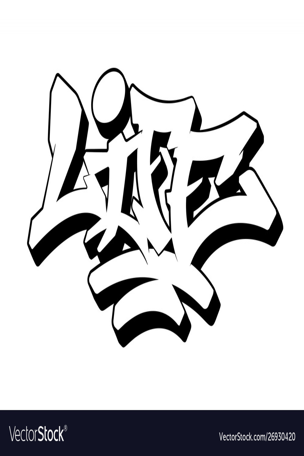 Life word drawn hand in graffiti style Royalty Free Vector