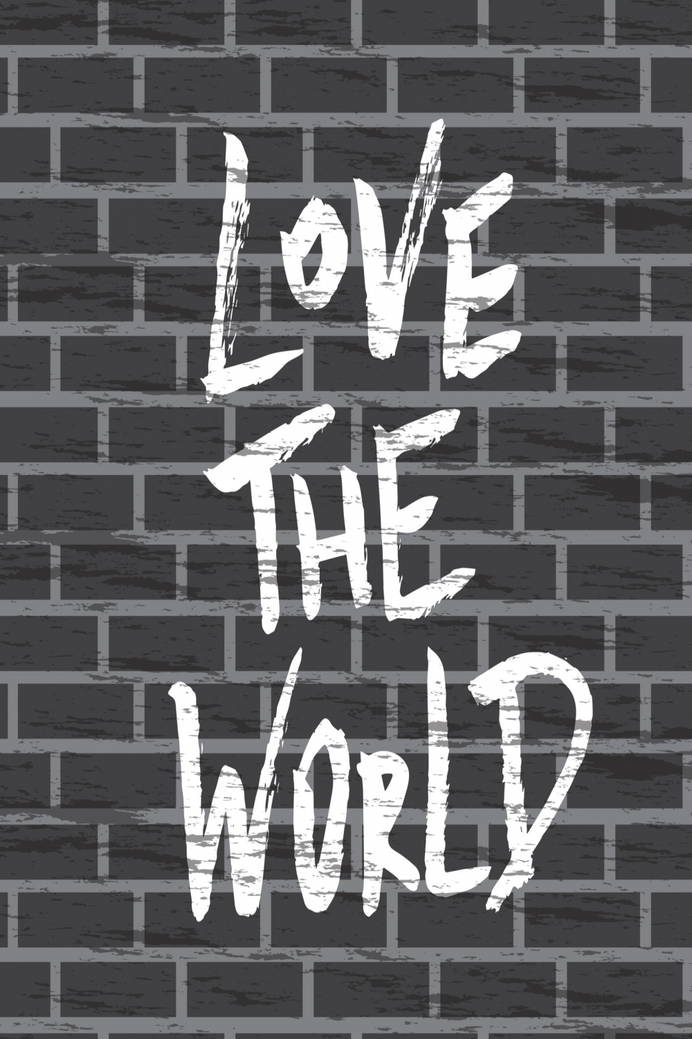 Love the world, positive lettering composition