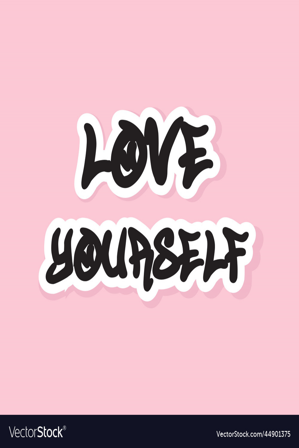 Love yourself graffiti style quote inspirational Vector Image