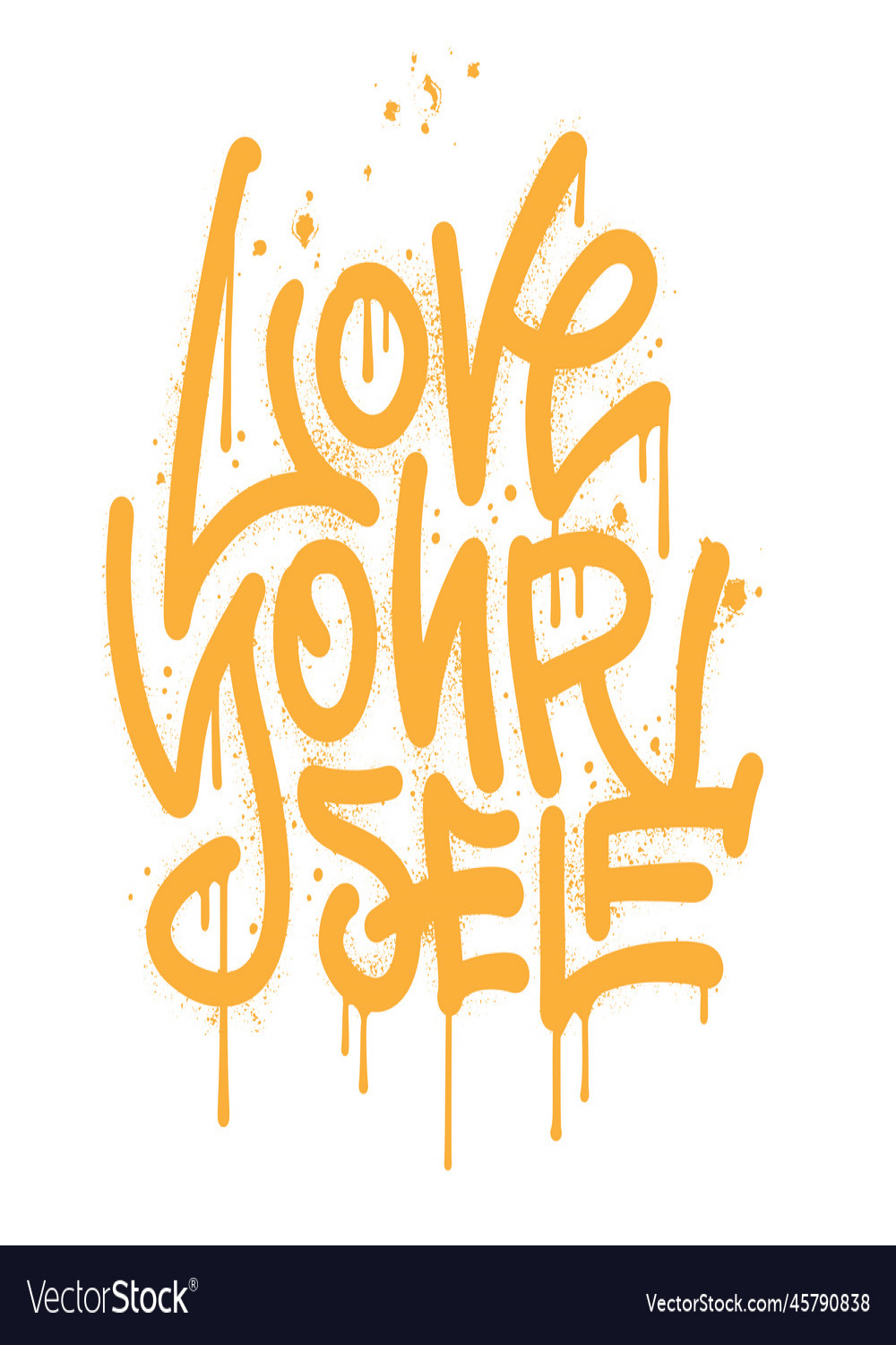 Love yourself - urban graffiti text print Vector Image