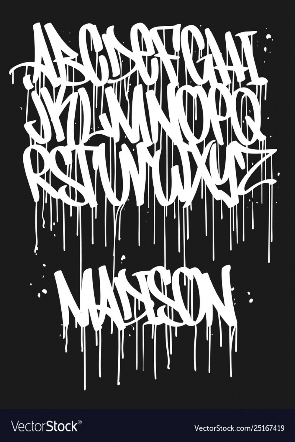 Marker graffiti font handwritten typography Vector Image