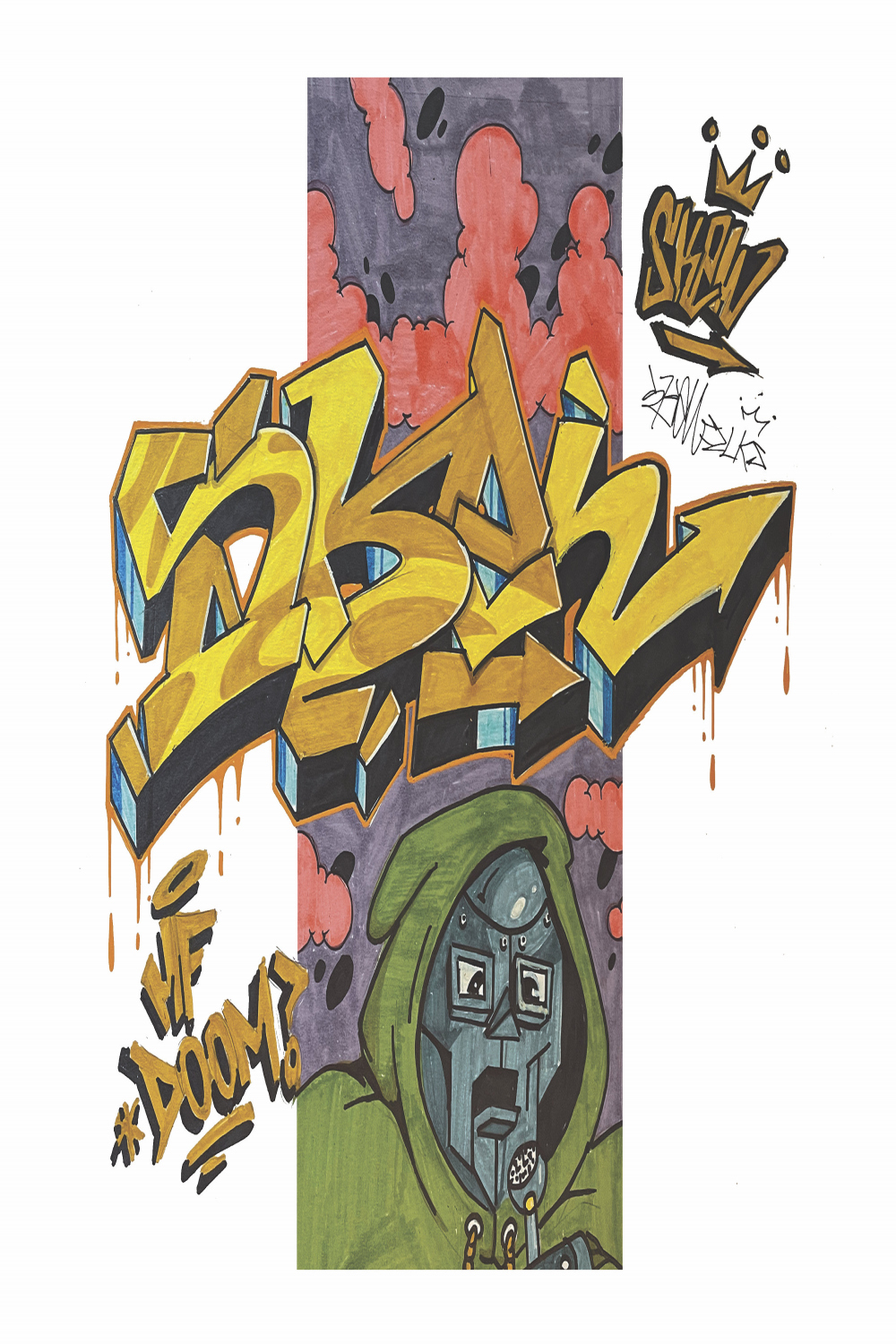 MF DOOM Graffiti Print