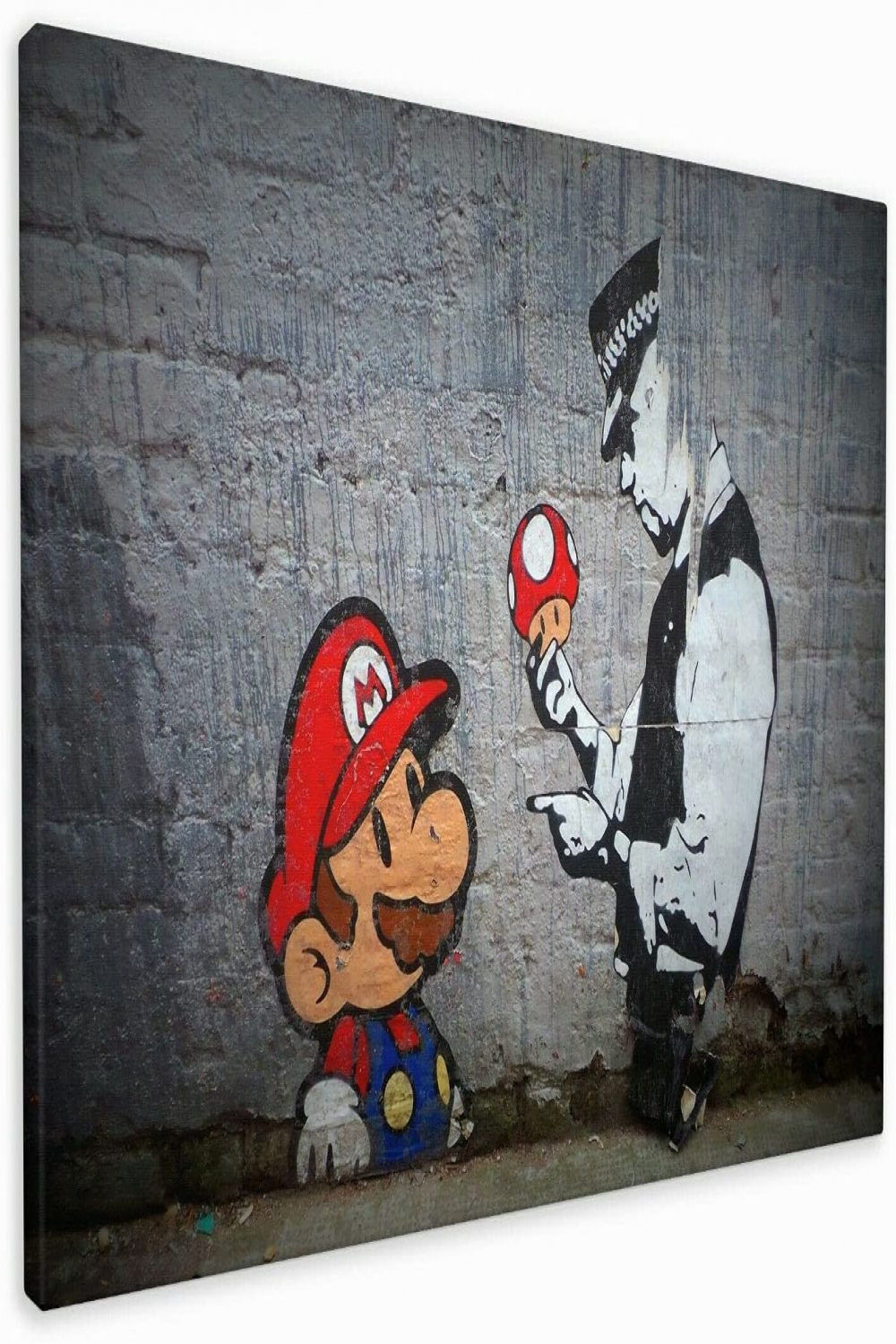 MM Prints Banksy Print Super Mario Mushroom Street Art Graffiti