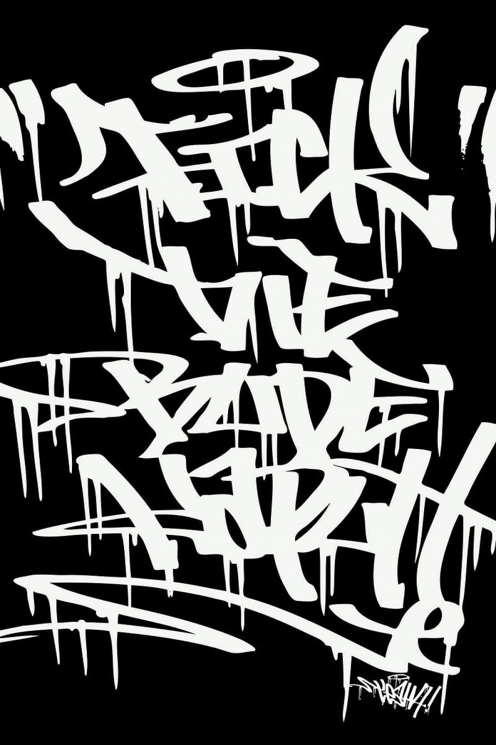 Mobile Graffiti Letters With Resolution - Black Graffiti iPhone