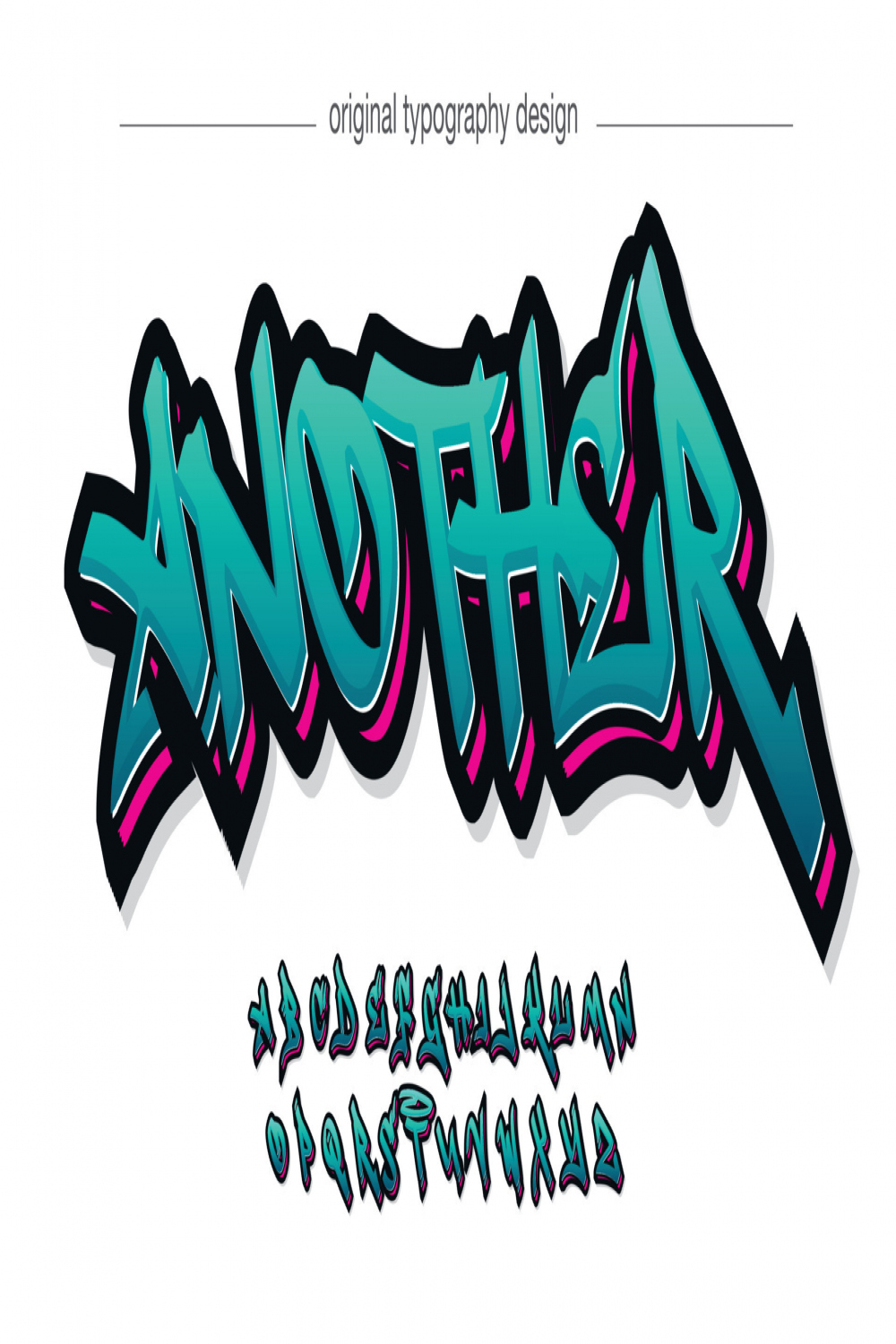 neon green and pink modern graffiti tag font  Vector Art at