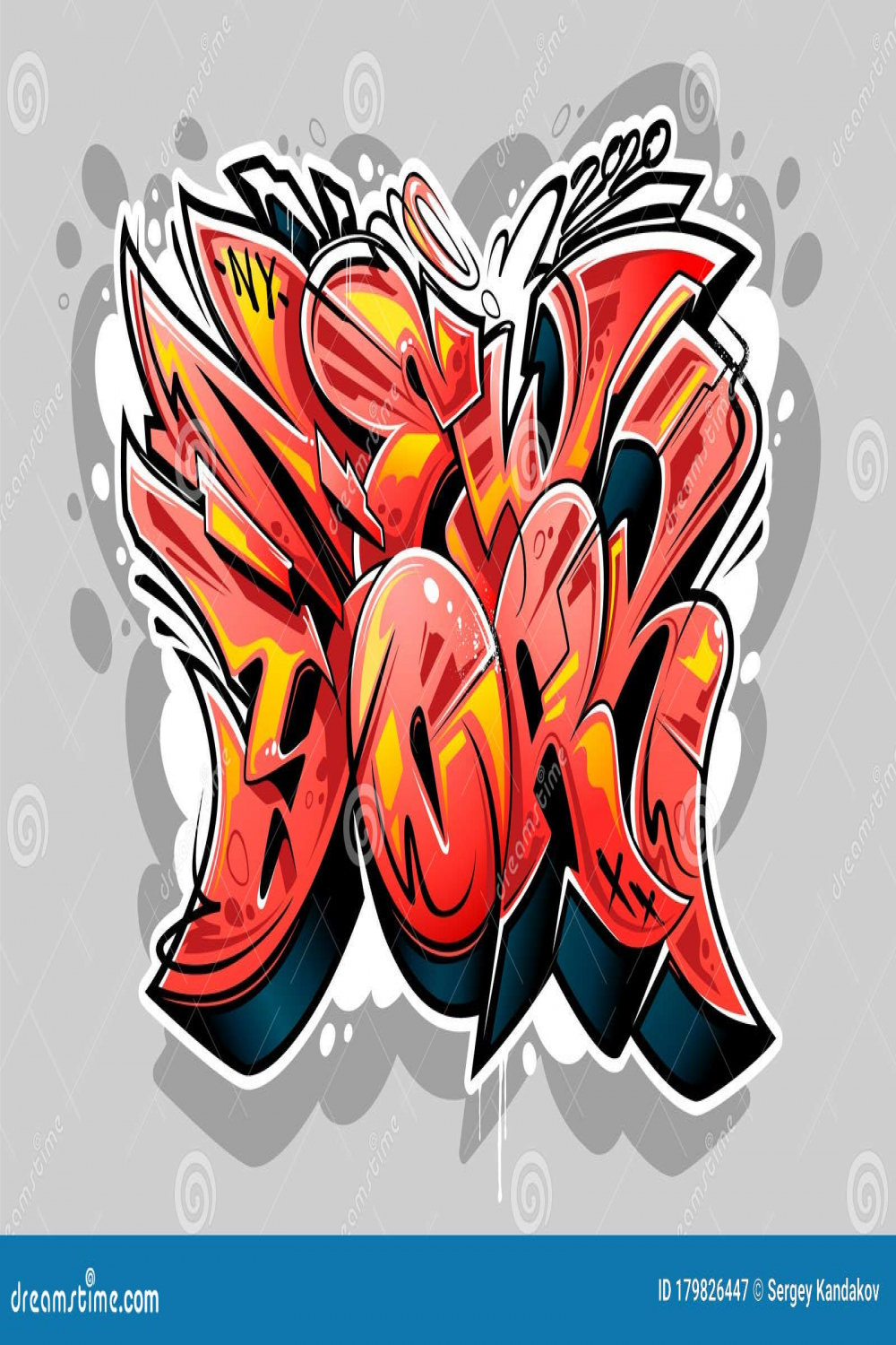 New York Graffiti Wild Style Lettering Stock Vector - Illustration