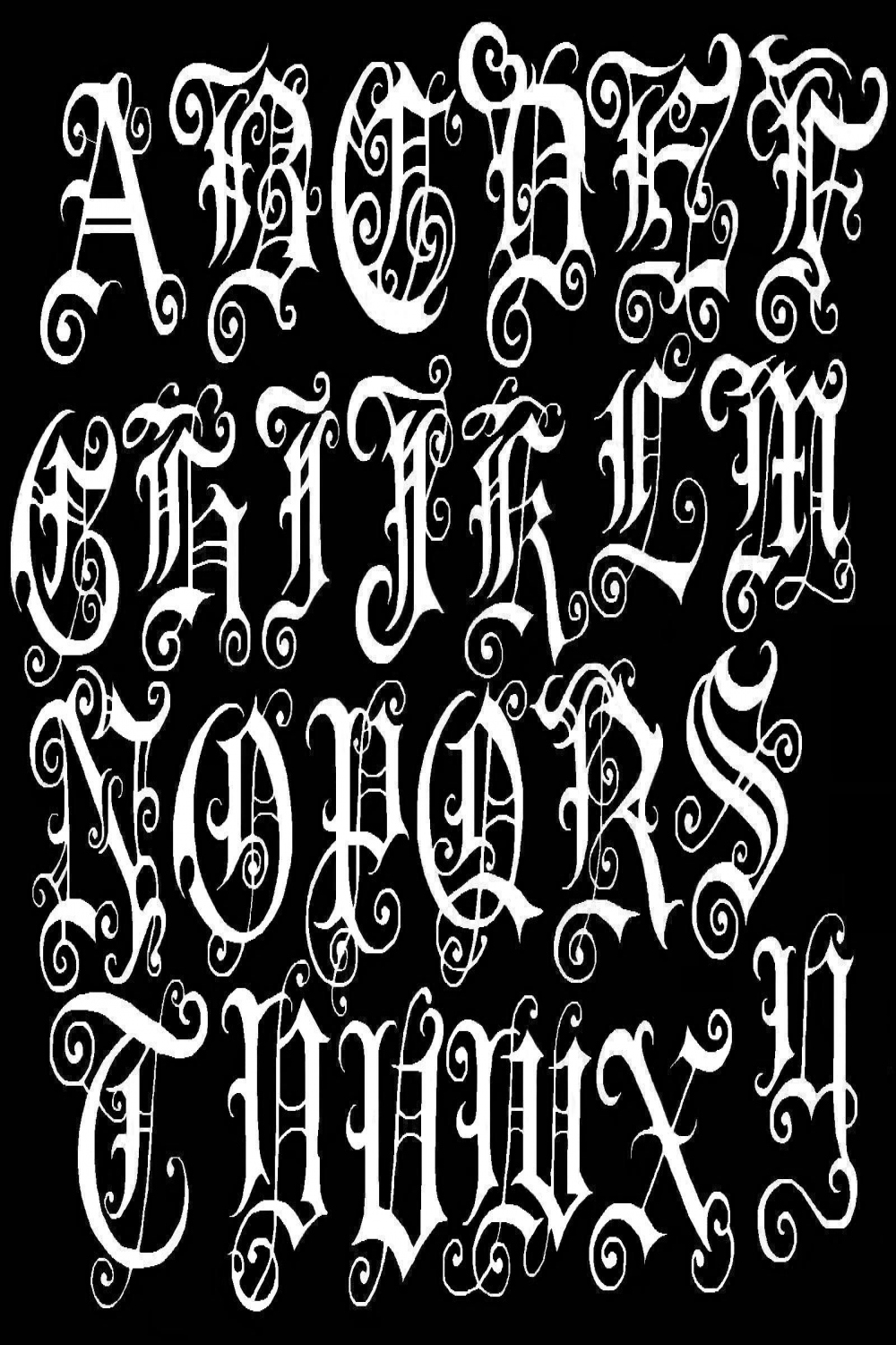 old english font  Lettering alphabet, Graffiti lettering