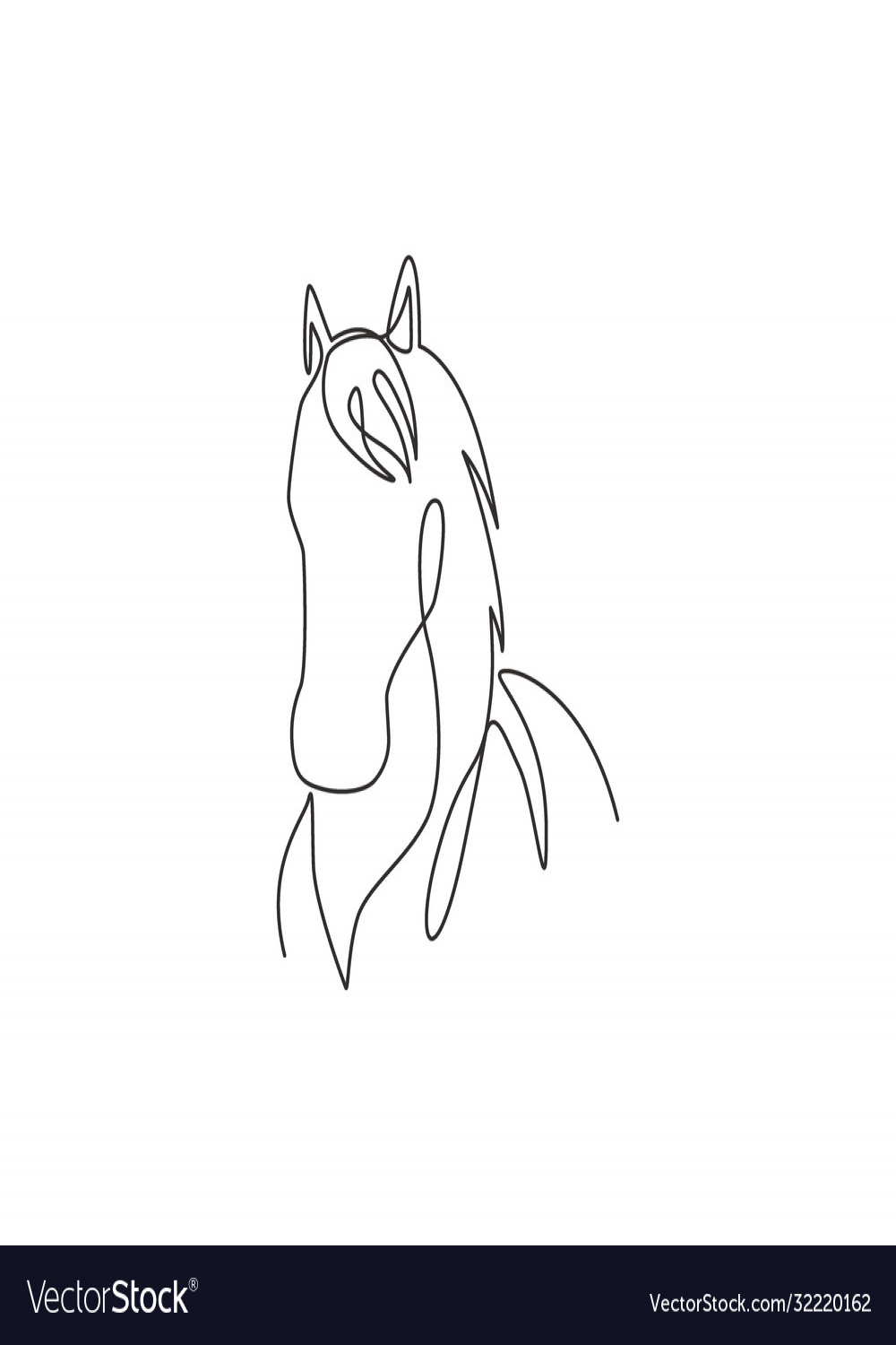 One single line drawing beauty elegance horse Vector Image