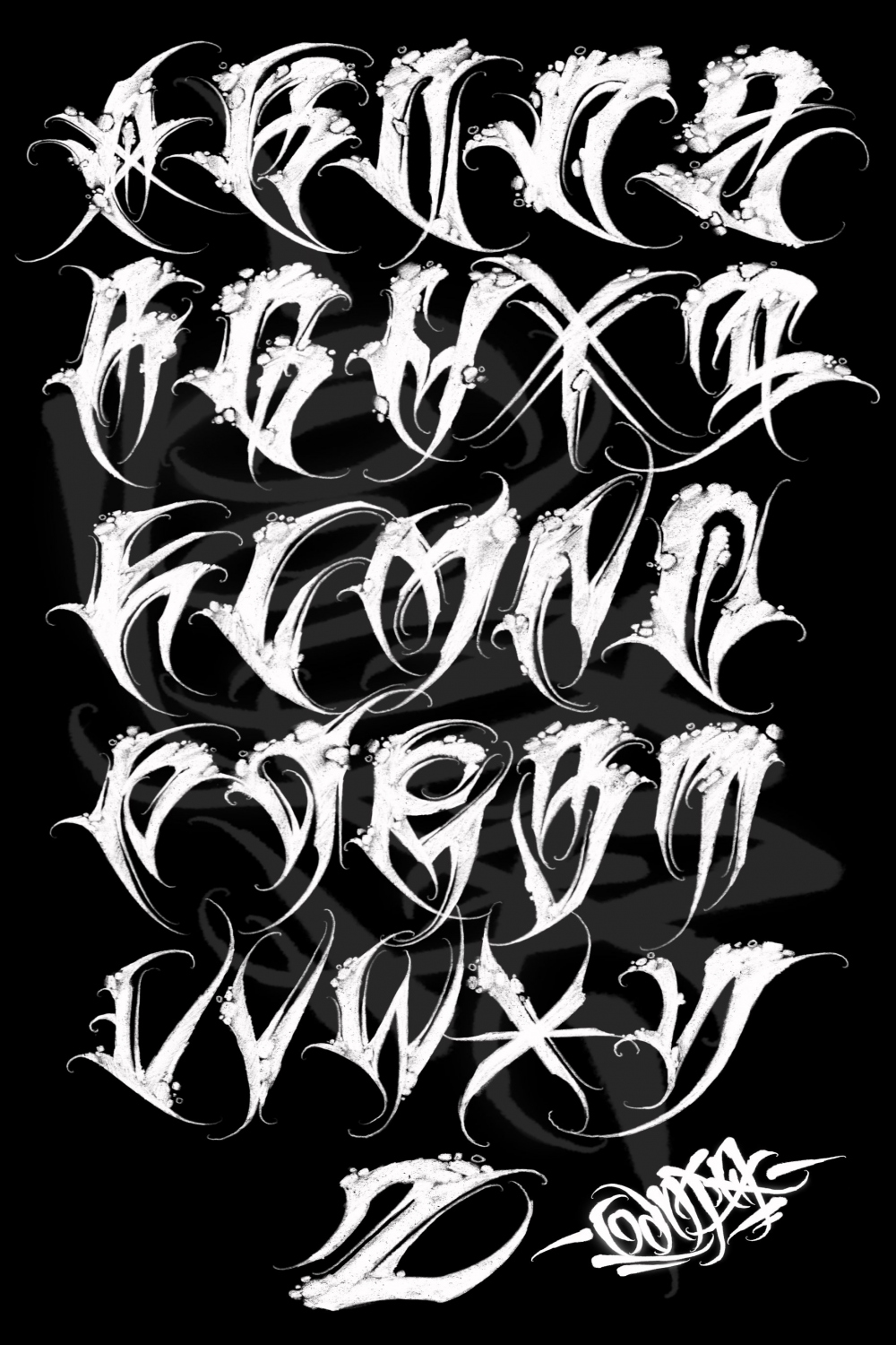 Pin by Chengink on Lettering  Graffiti lettering fonts, Tattoo