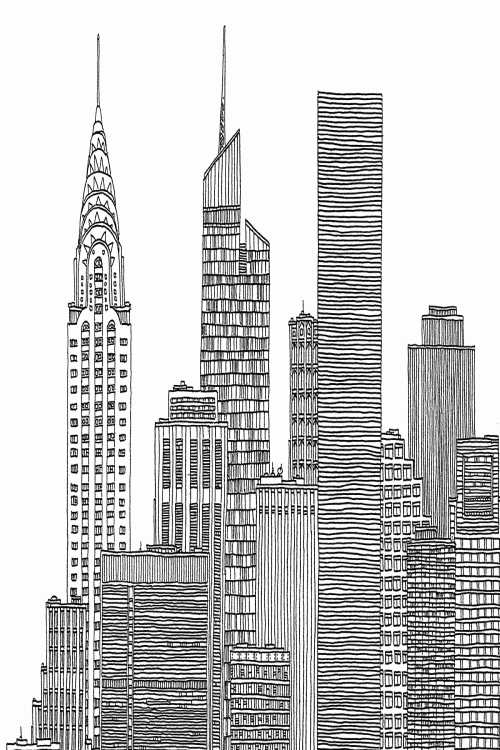 Pin by Zashir Tariq on dibujo  Skyline drawing, City sketch