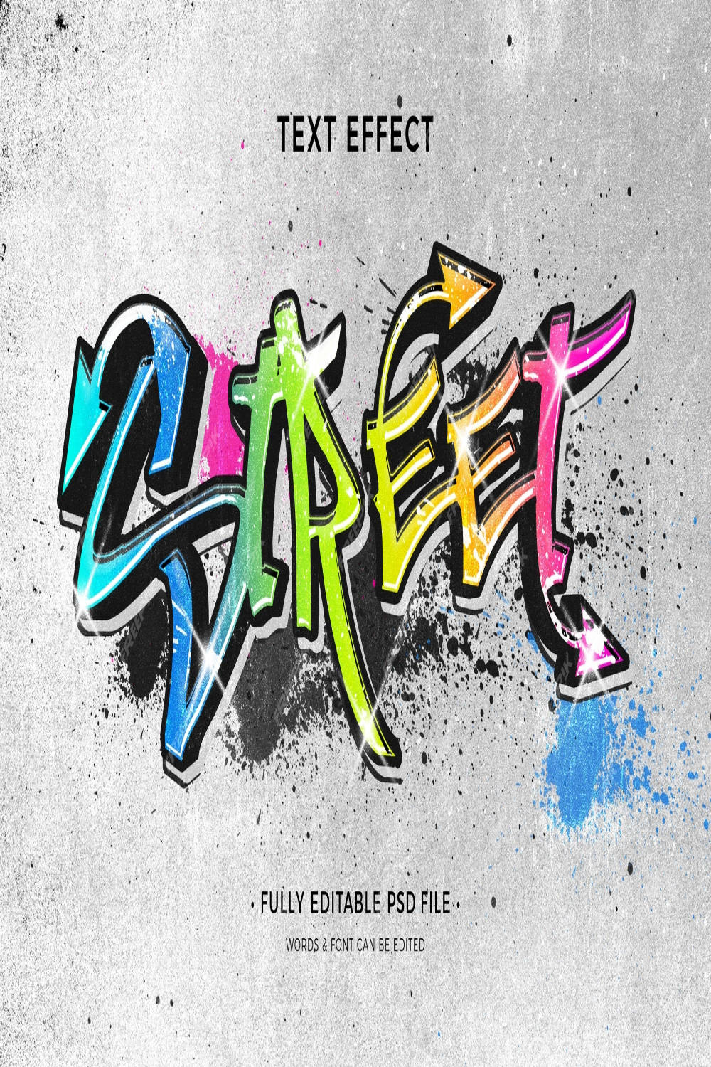 Premium PSD  Colorful graffiti text effect