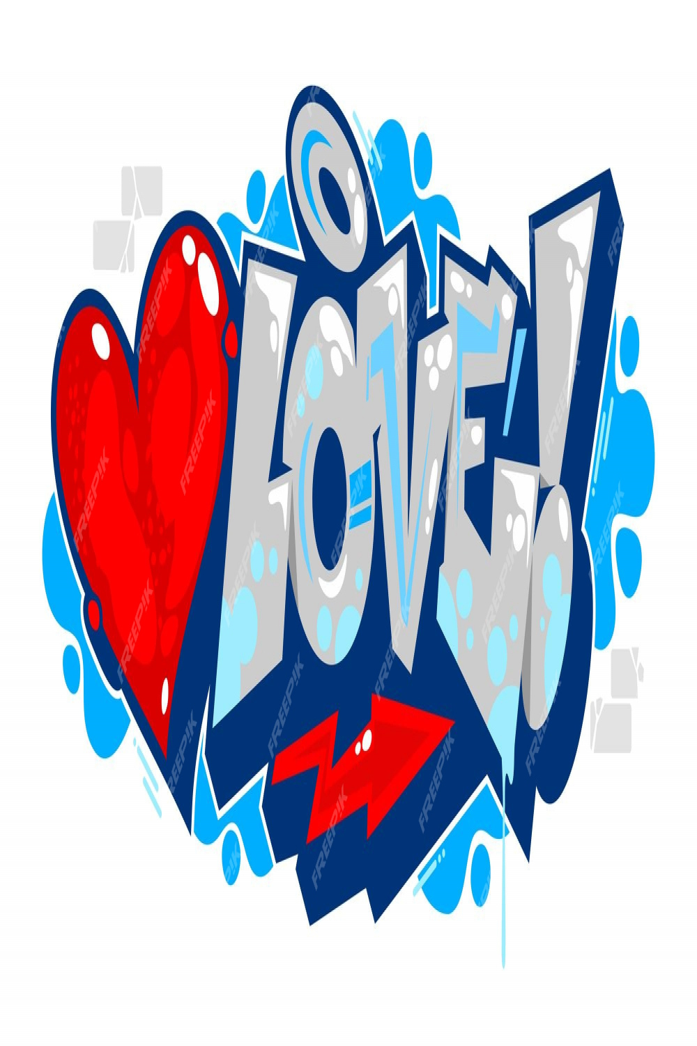 Premium Vector  Abstract isolated word love graffiti urban