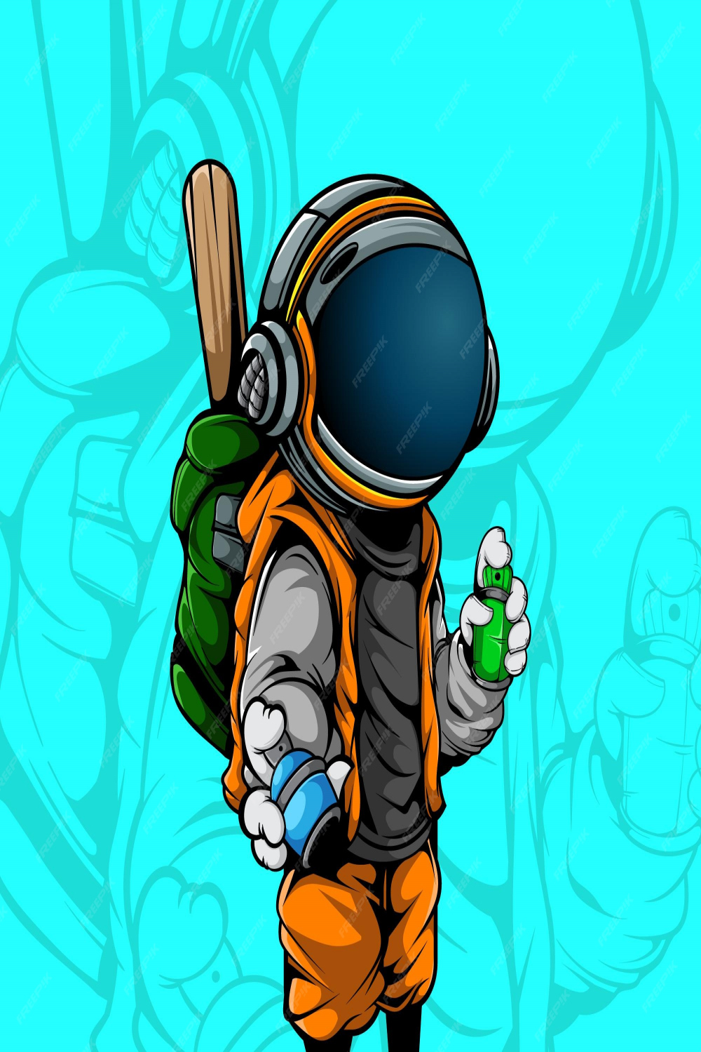 Premium Vector  Astronaut the graffiti artist