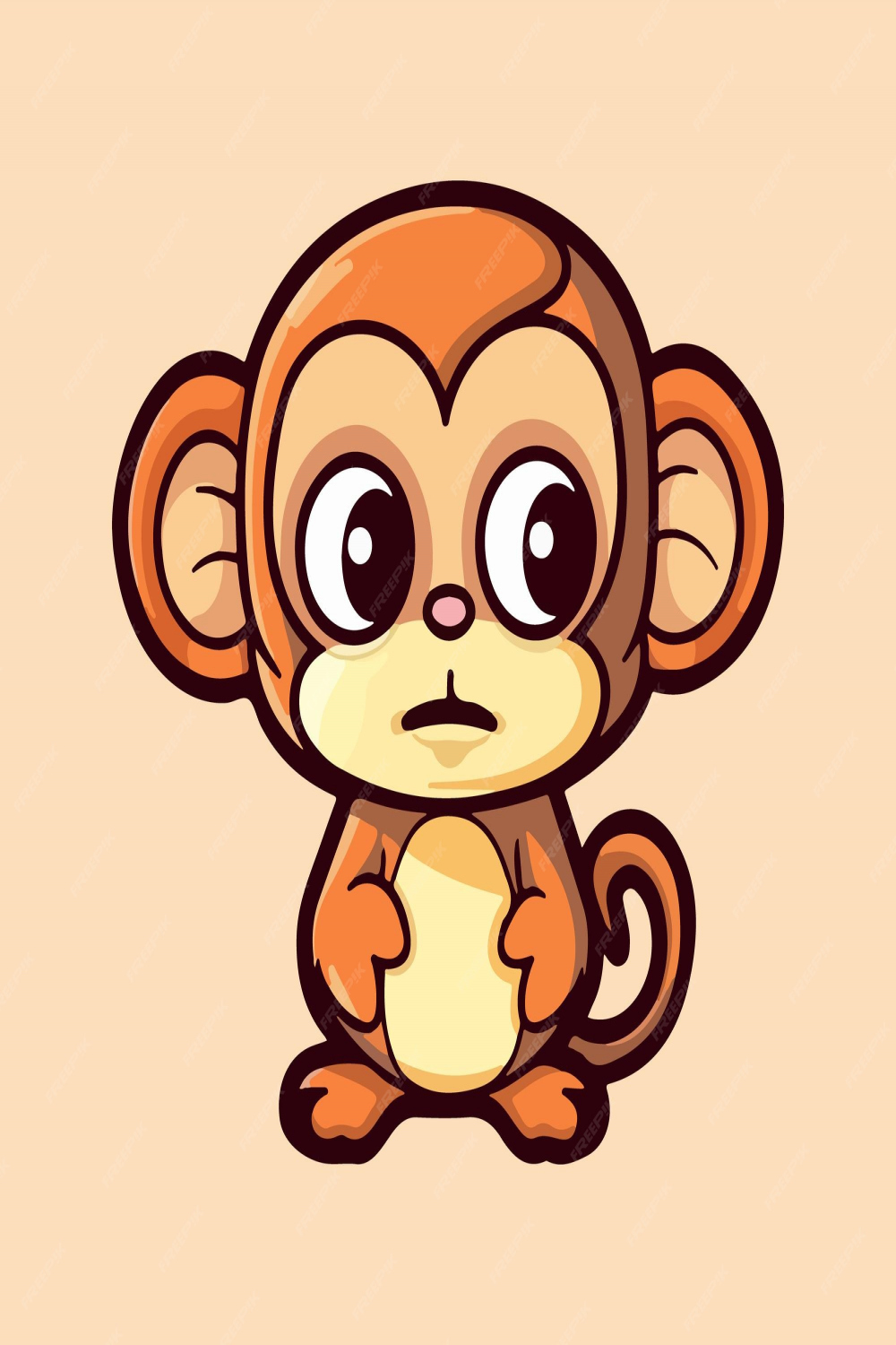 Premium Vector  Baby monkey drawing cute ape illustration