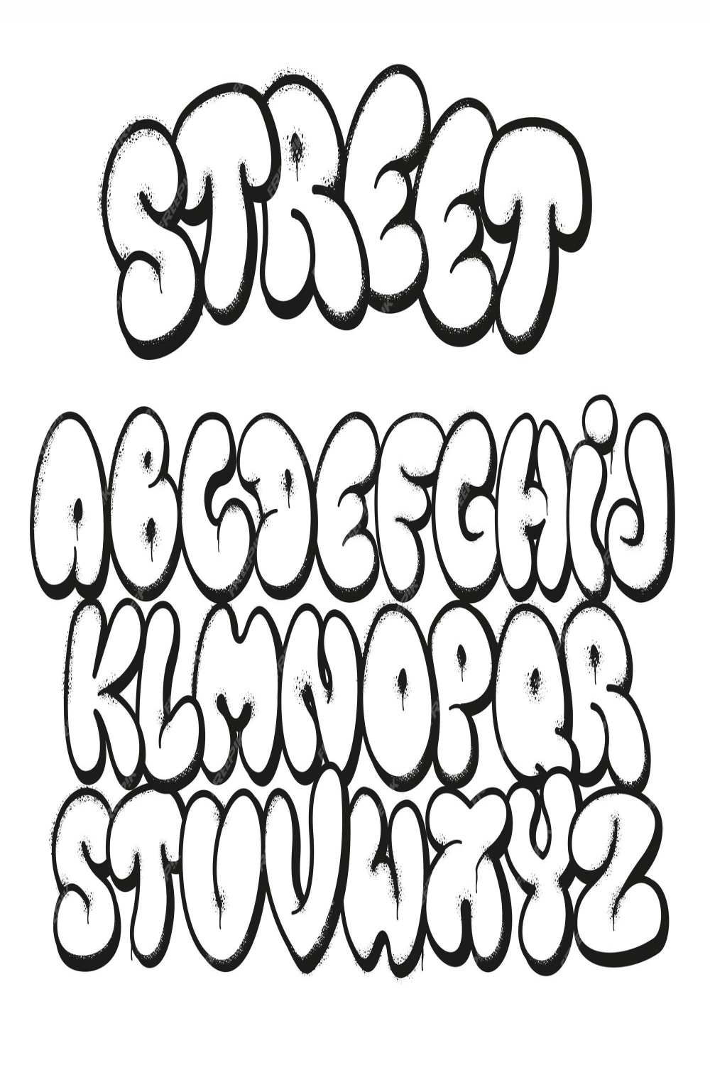 Premium Vector  Bubble graffiti font inflated letters street art