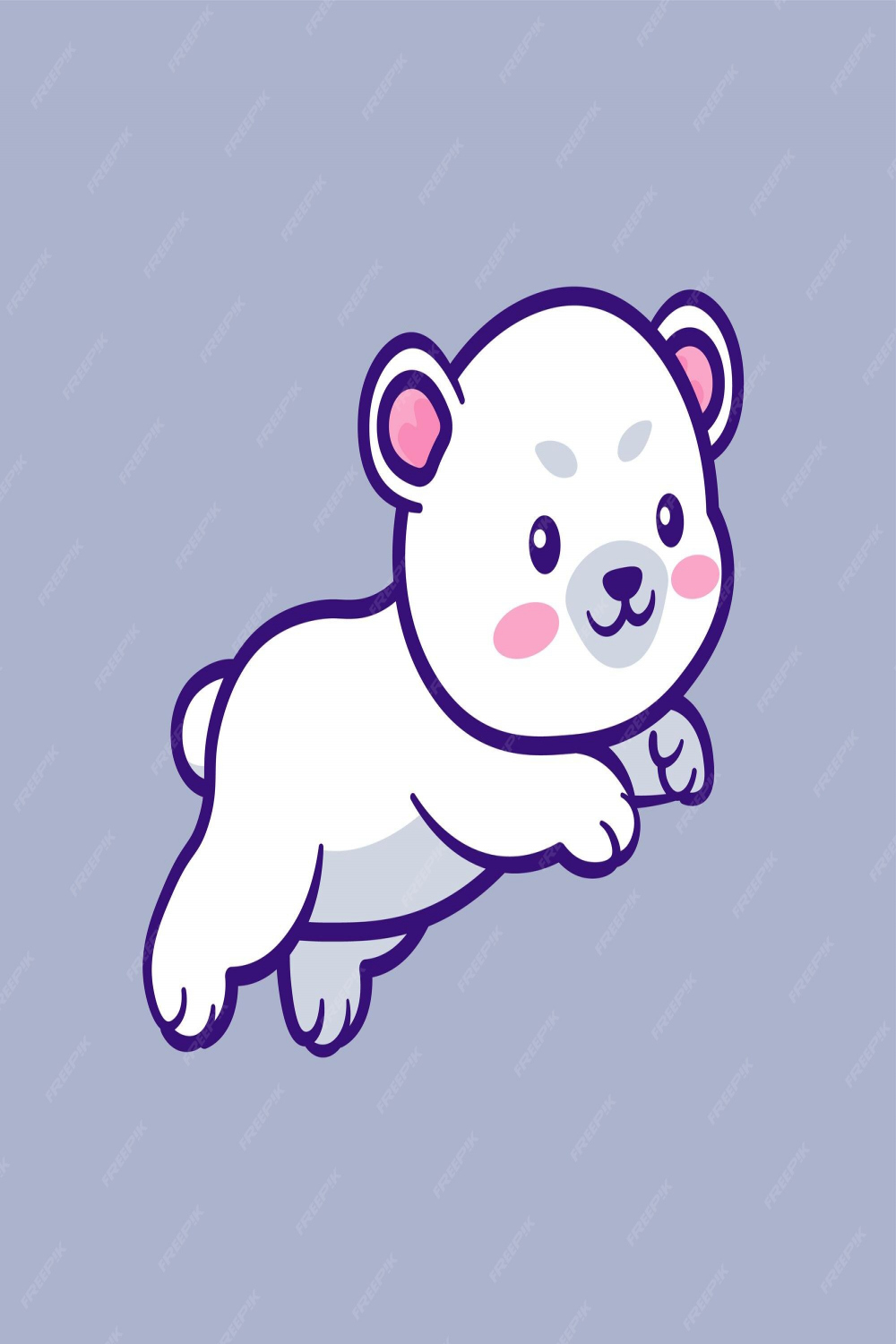 Premium Vector  Cute polar bear character jumping