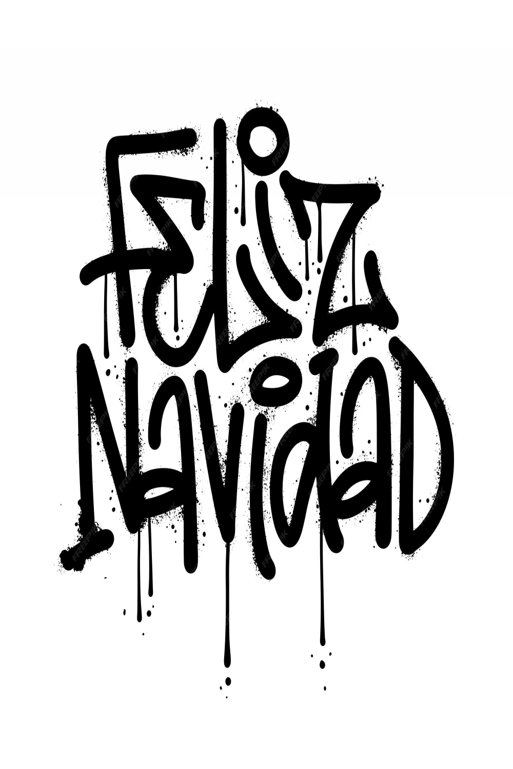 Premium Vector  Feliz navidad hand drawn urban graffiti lettering