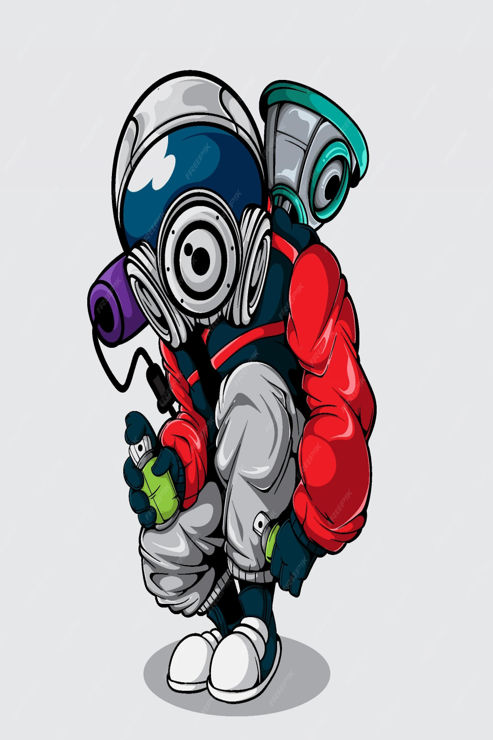 Premium Vector  Graffiti character with astronaut helmet