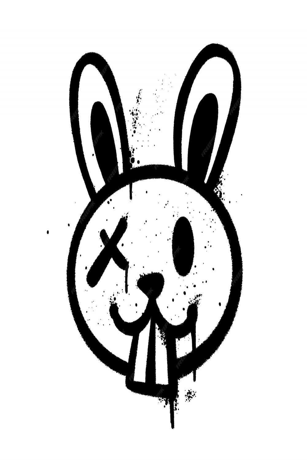 Premium Vector  Graffiti spray paint rabbit isolated vector